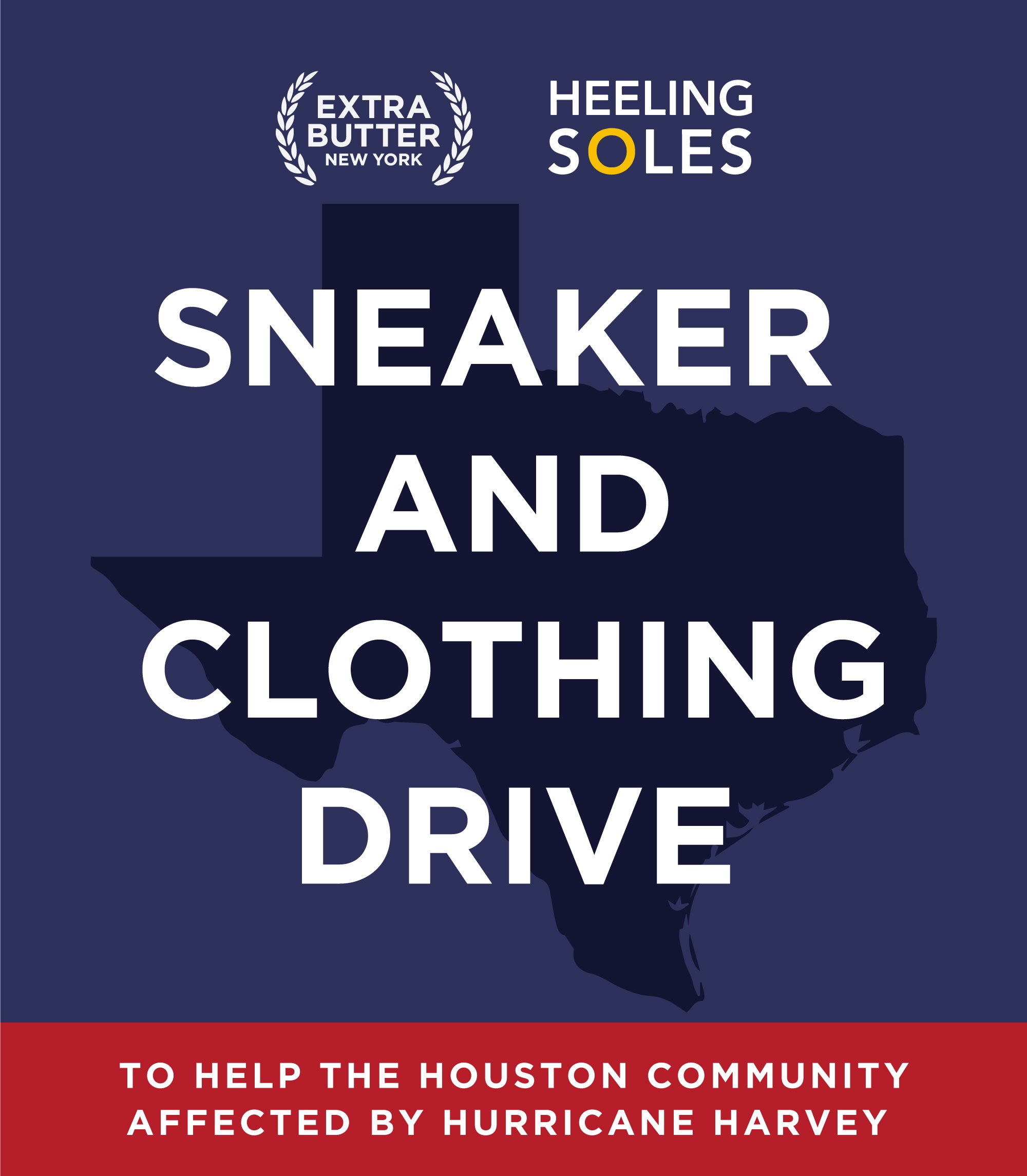Extra Butter x Heeling Soles - Footwear and Clothing Donation to Hurricane Harvey Victims card image