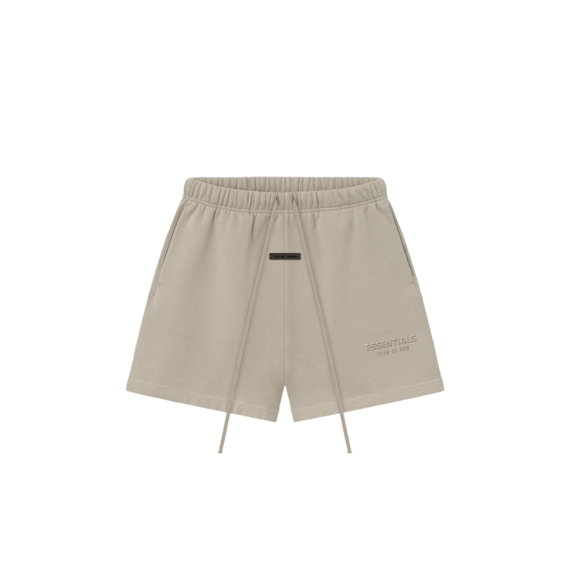 Fear of God ESSENTIALS Mens Soccer Fleece Shorts – Extra Butter