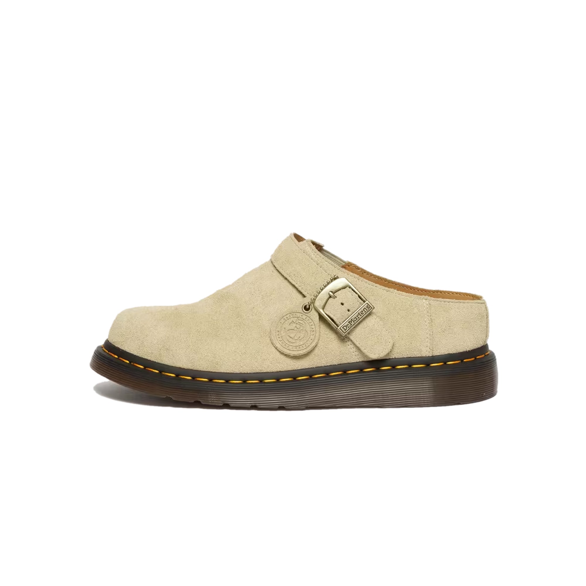 Dr.Martens ドクターマーチン Desert Oasis Suede Dr. Martens Mens Isham Desert Oasis Suede Mules – Extra Butter