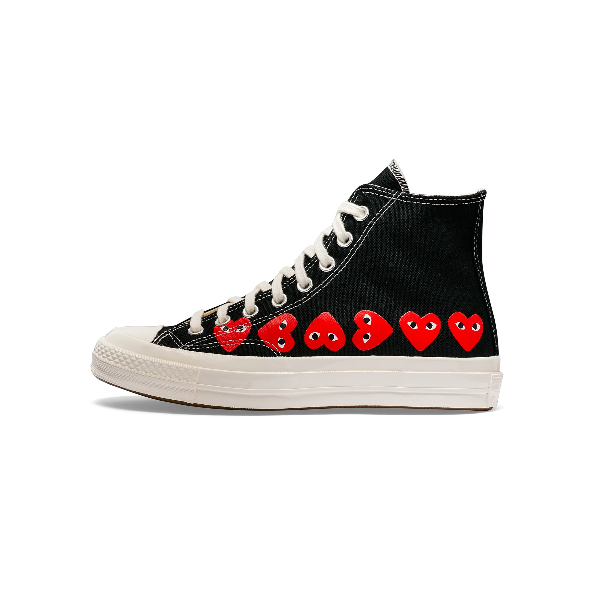 Converse x Comme des Garcons PLAY Chuck 70 High Multi Heart Shoes
