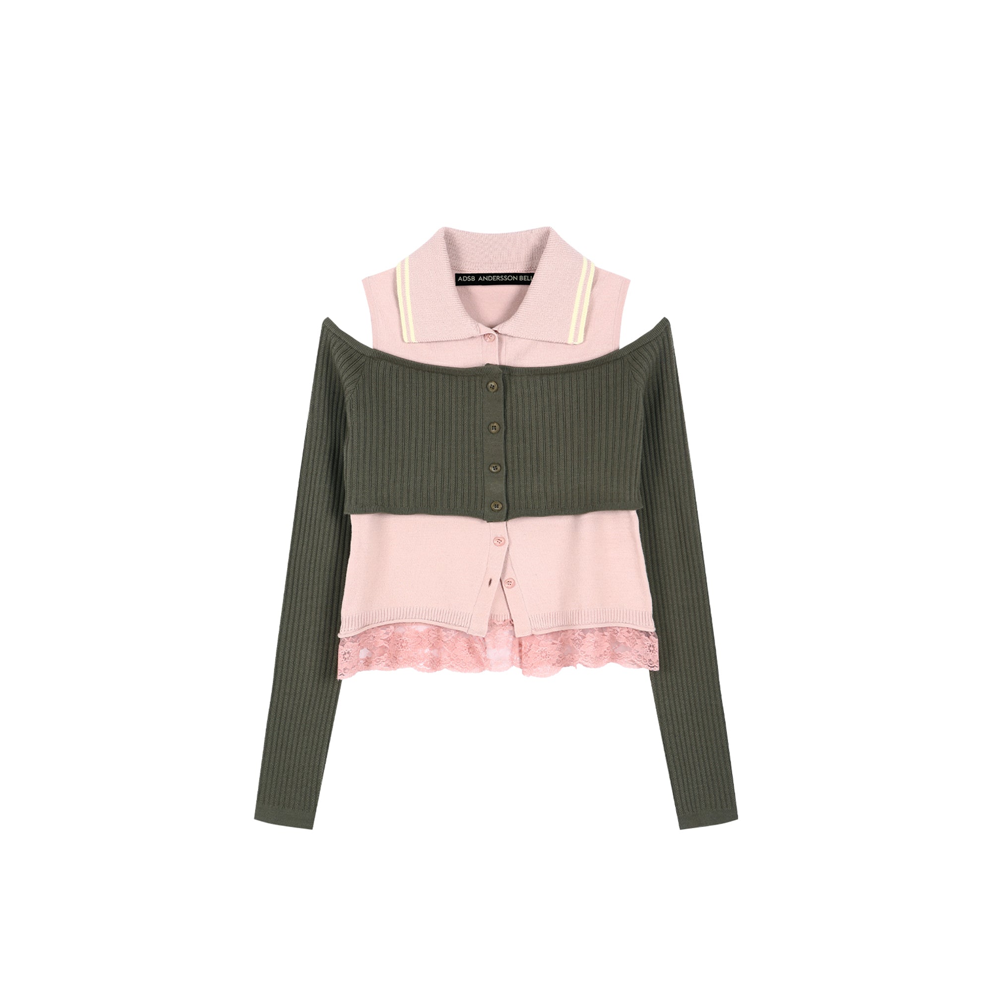 Andersson Bell Womens Layered Off-Shoulder Collar Top – Extra Butter