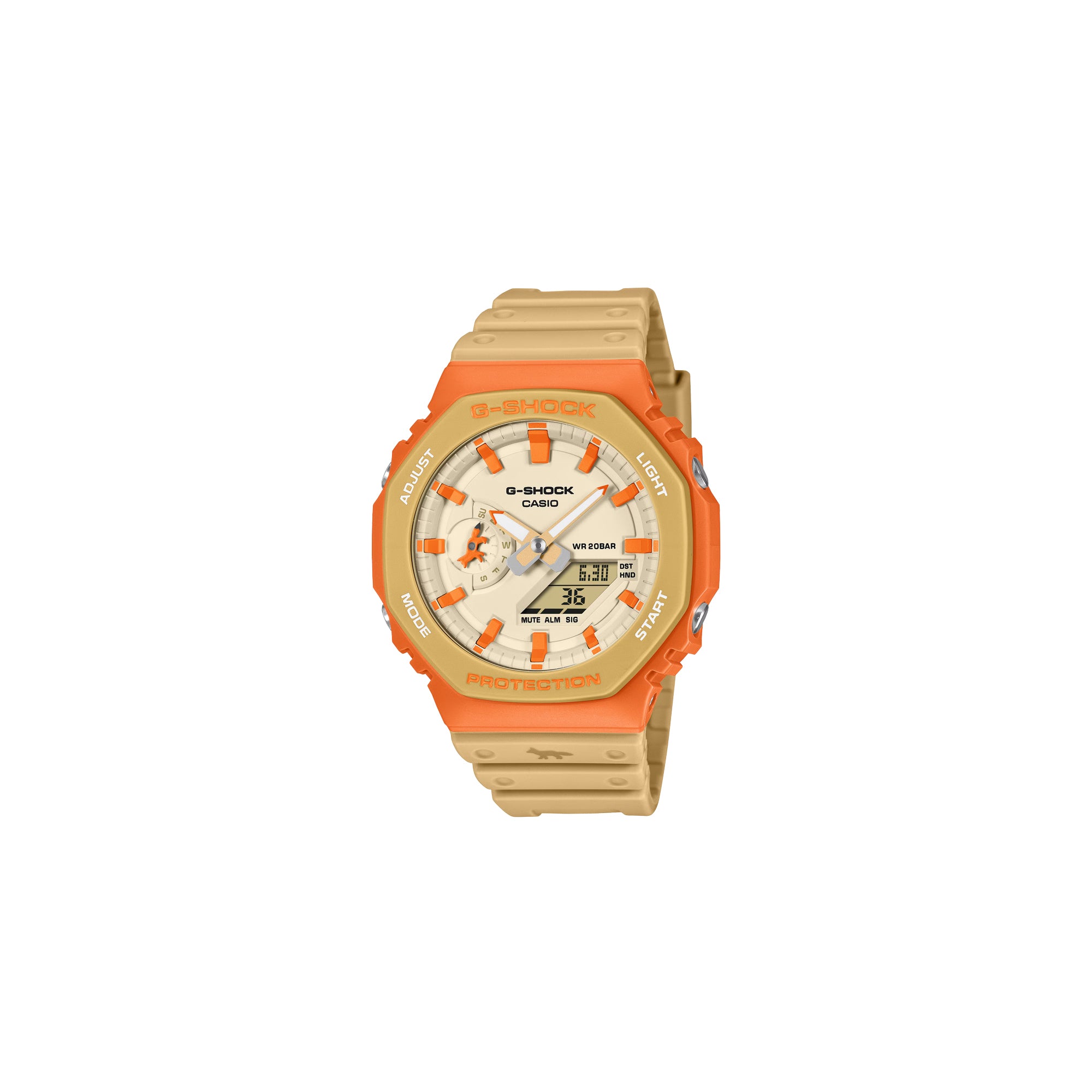時計 Casio G-Shock x Maison Kitsune GA-2110MK GA2110MK-5A | G-SHOCK ANALOG-DIGITAL Orange | CASIO