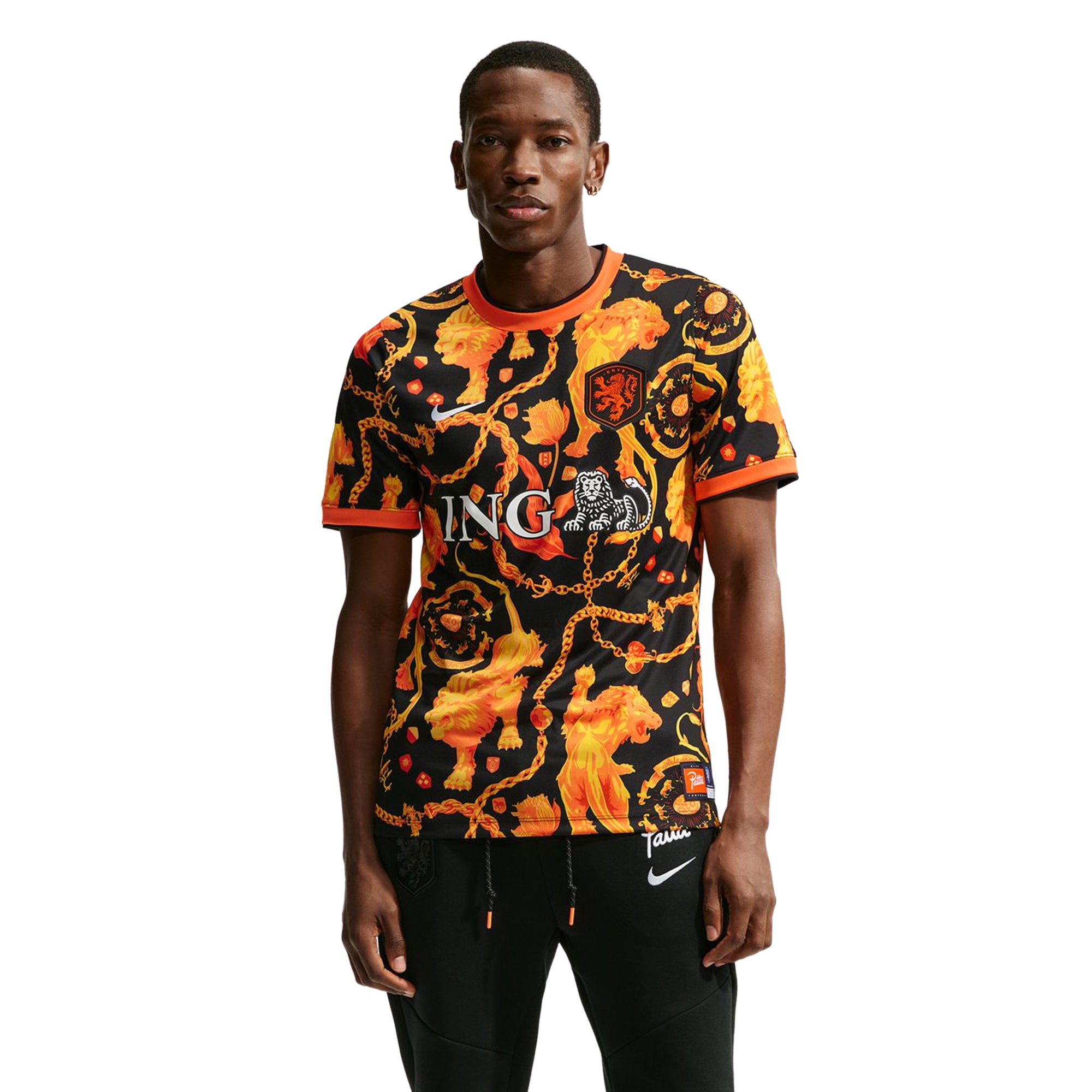 Nike Mens Netherlands x Patta Academy Pro Short-Sleeve Soccer Tee