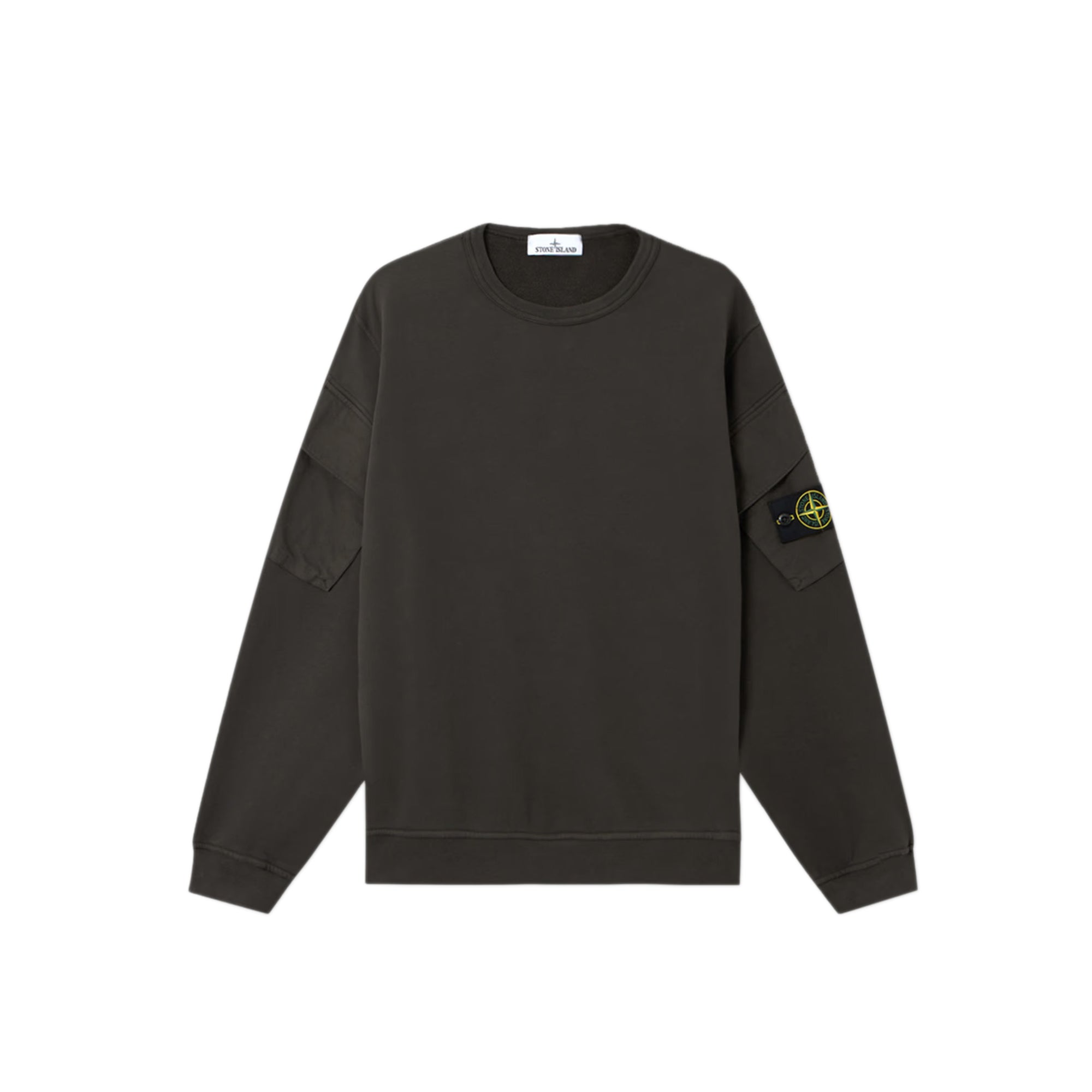 Stone Island Mens Brushed Organic Cotton Fleece Sweatshirt Stone Island Mens Brushed Organic Cotton Fleece Sweatshirt