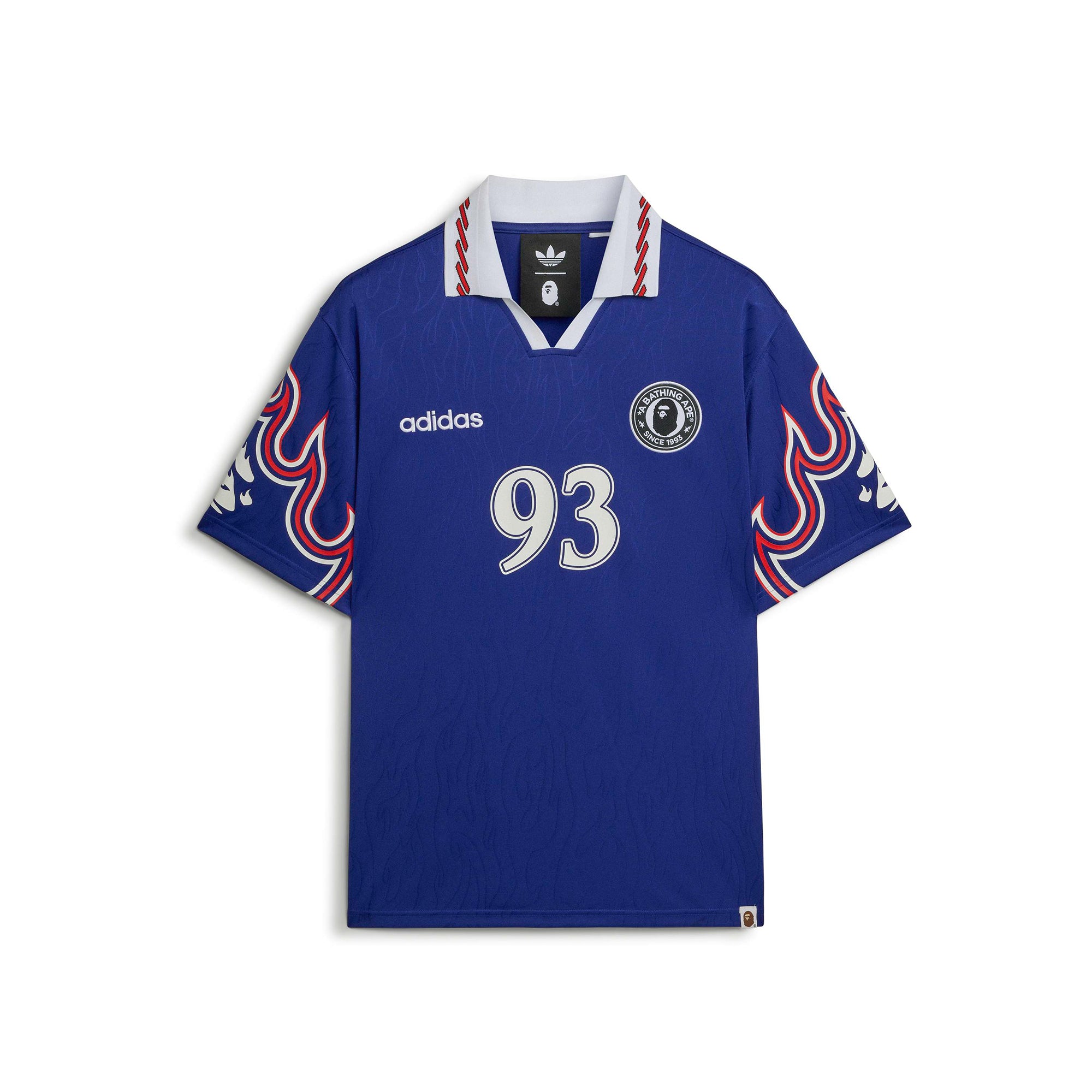 BAPE × adidas カモ ゲームシャツ トリコロール S Adidas x Bape Mens SSL Flame Jersey – Extra Butter