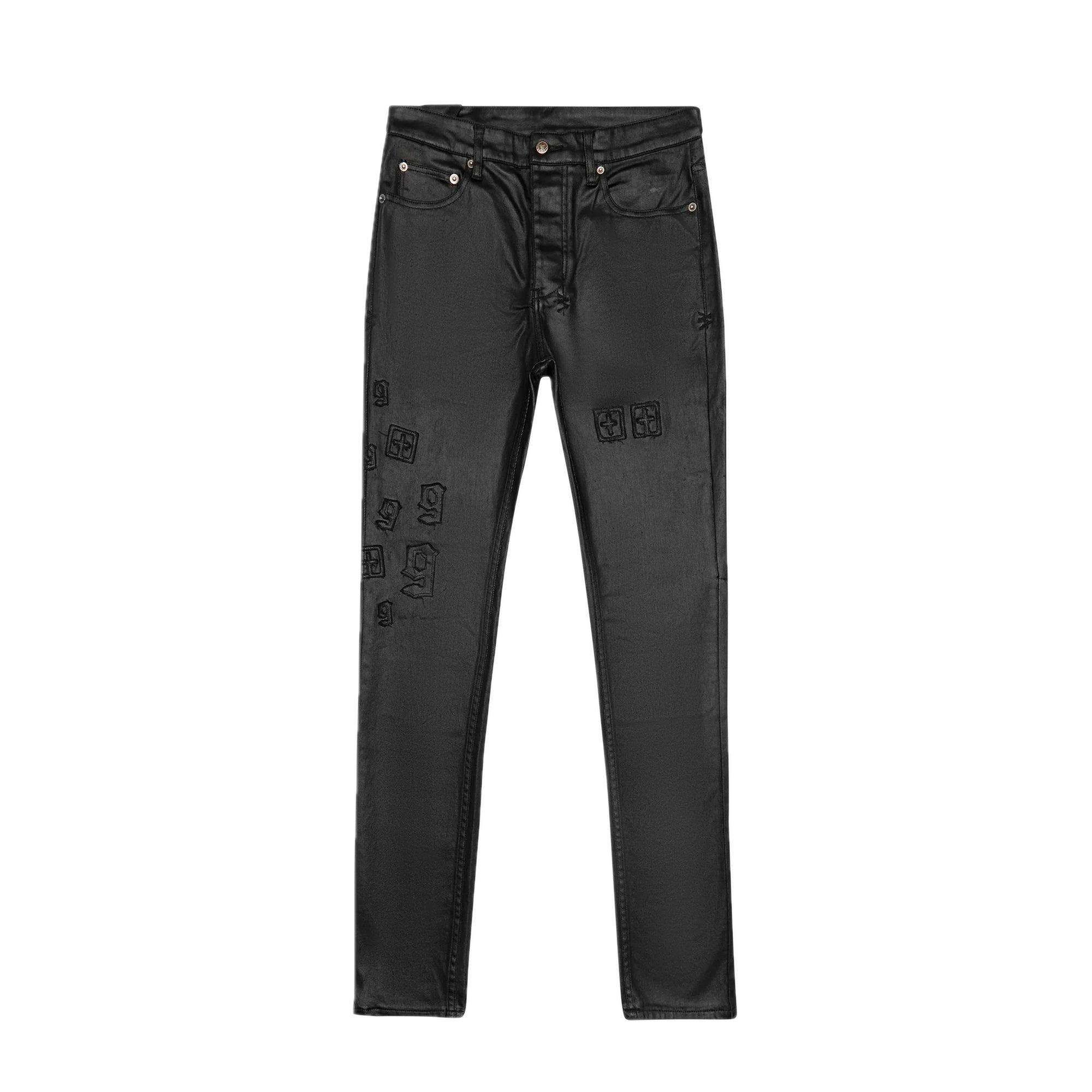 Shop MM6 Maison Margiela 5 Pocket Coated Denim Pants Online