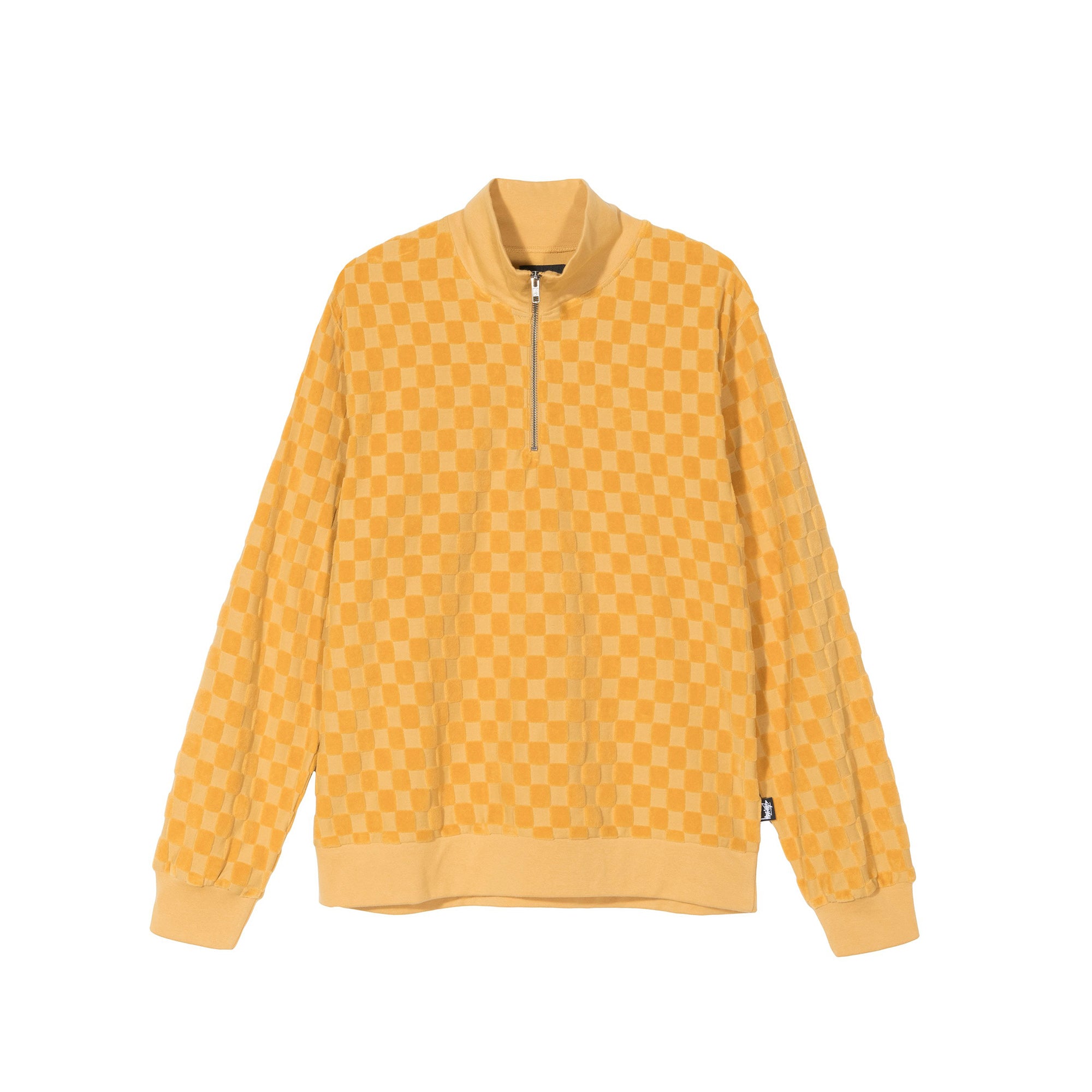 Stussy Mens Check Long Sleeve Mock Zip Pullover – Extra Butter
