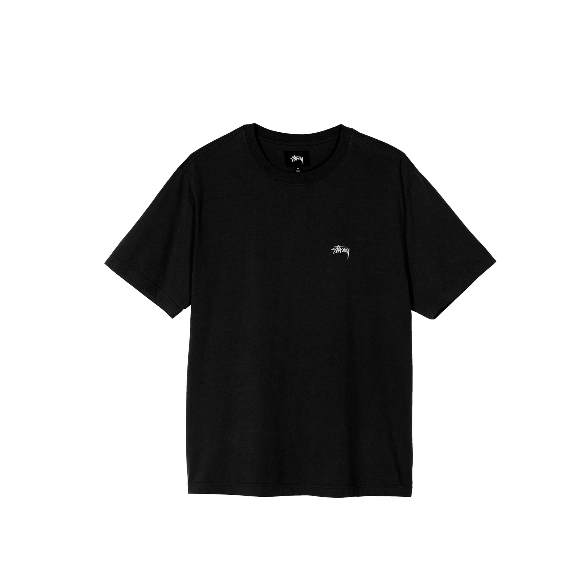 Stussy Mens Stock Logo Black SS Crew – Extra Butter