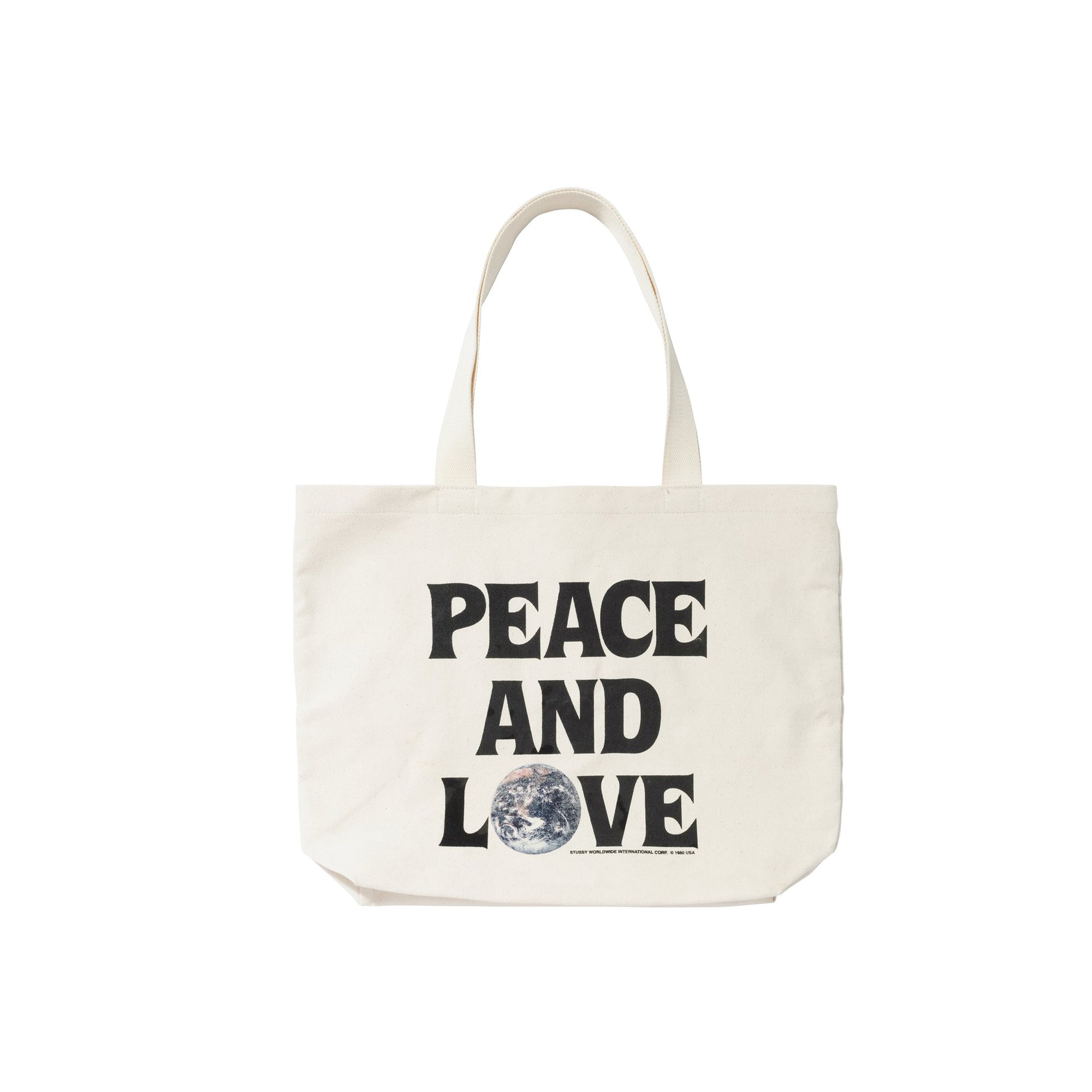 STUSSY PEACE AND LOVE CANVAS TOTE BAG – Extra Butter