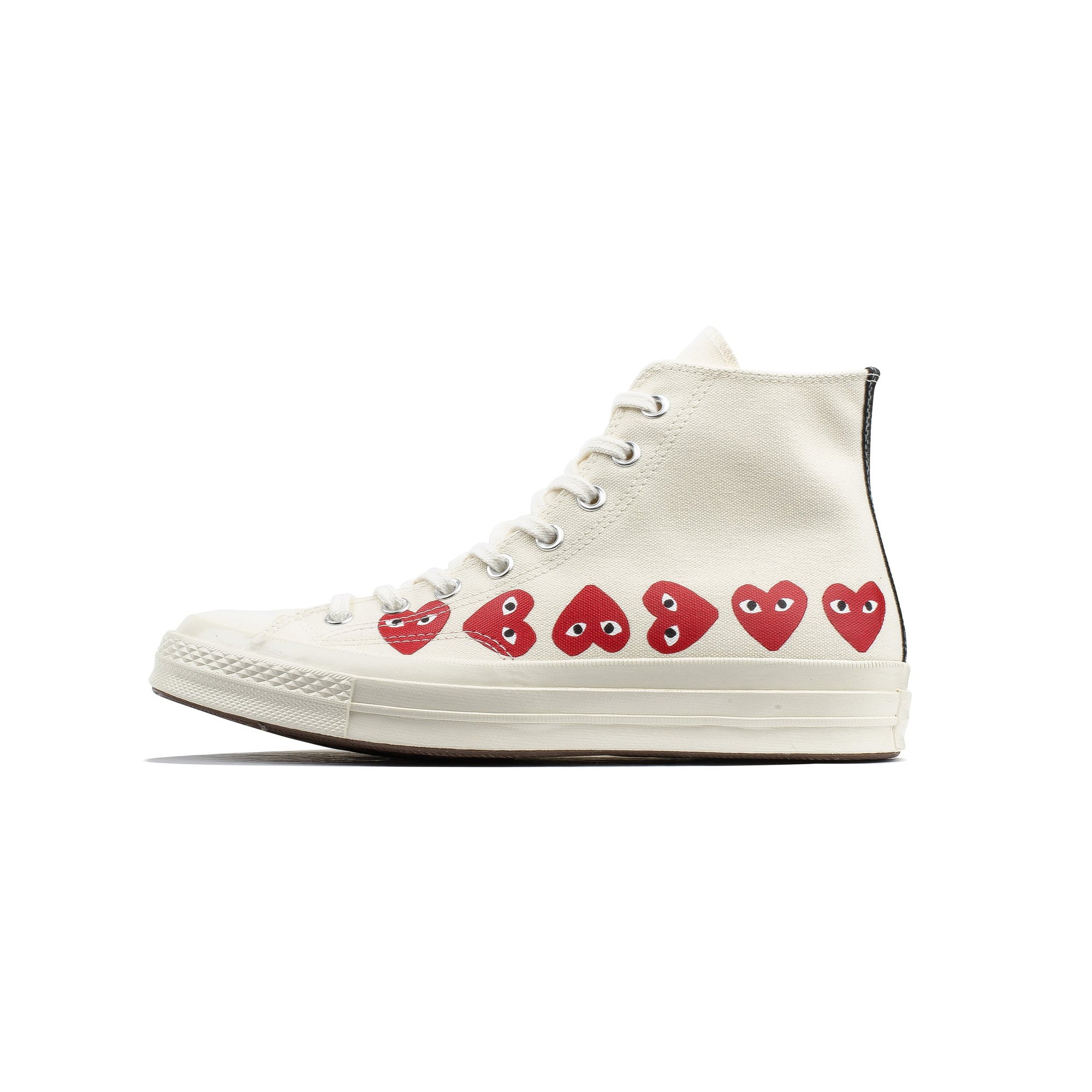 des Garcons PLAY x Converse 70 High Multi Heart Shoes – Butter