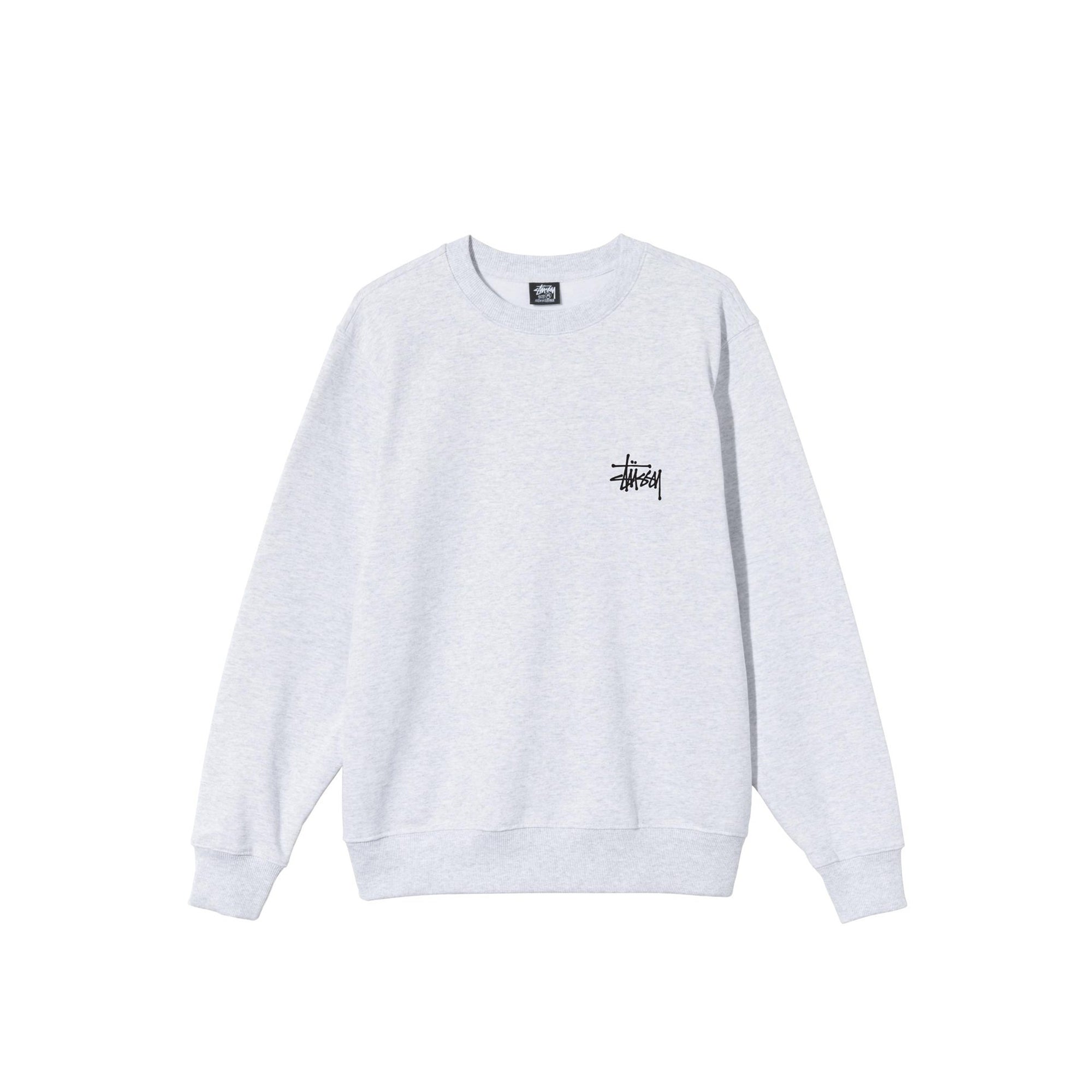 Stussy Mens Basic Stussy Ash Heather Crew – Extra Butter