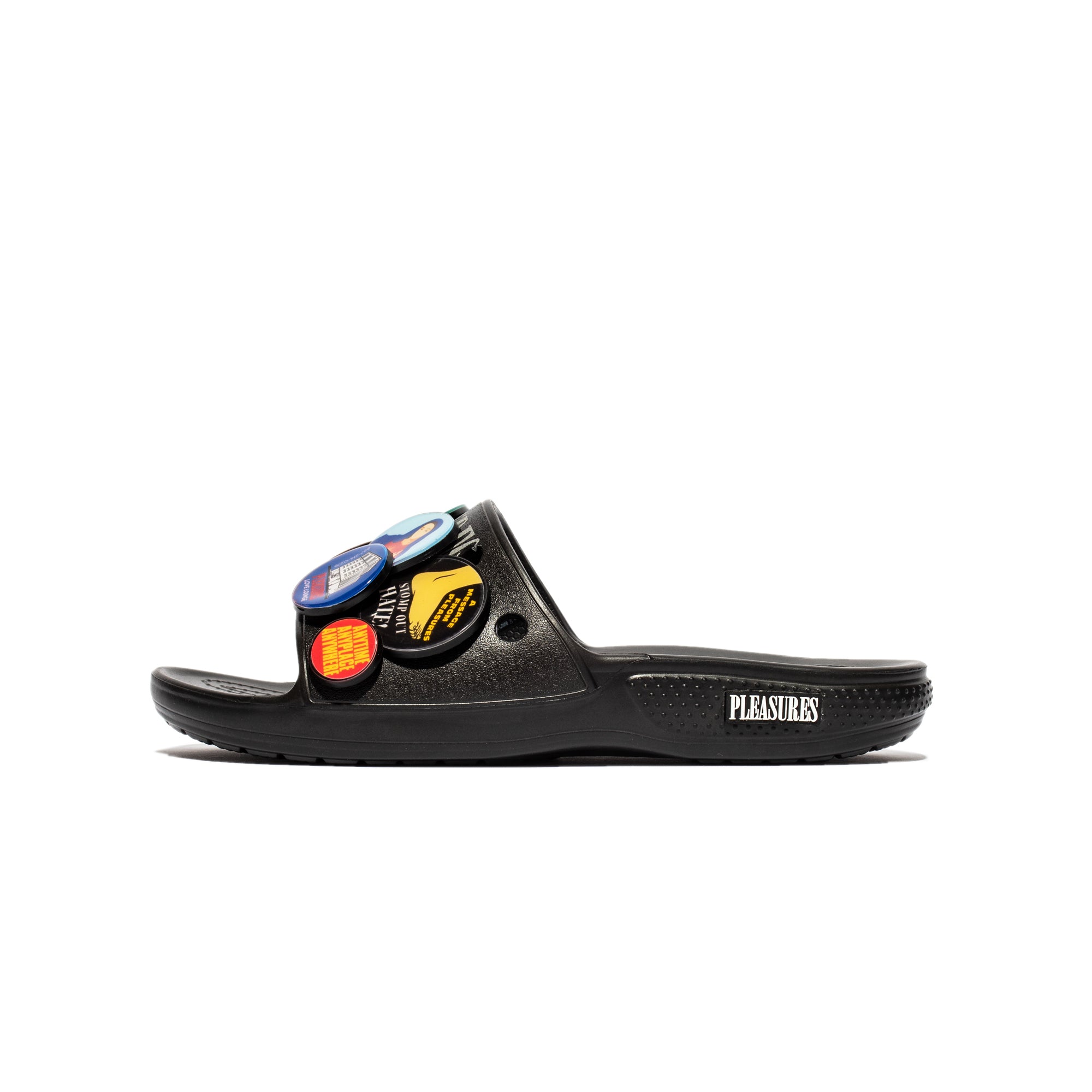 Men Black “Pleasures” Crocs Crocs x Pleasures Mens Button Classic Slide  main image 2