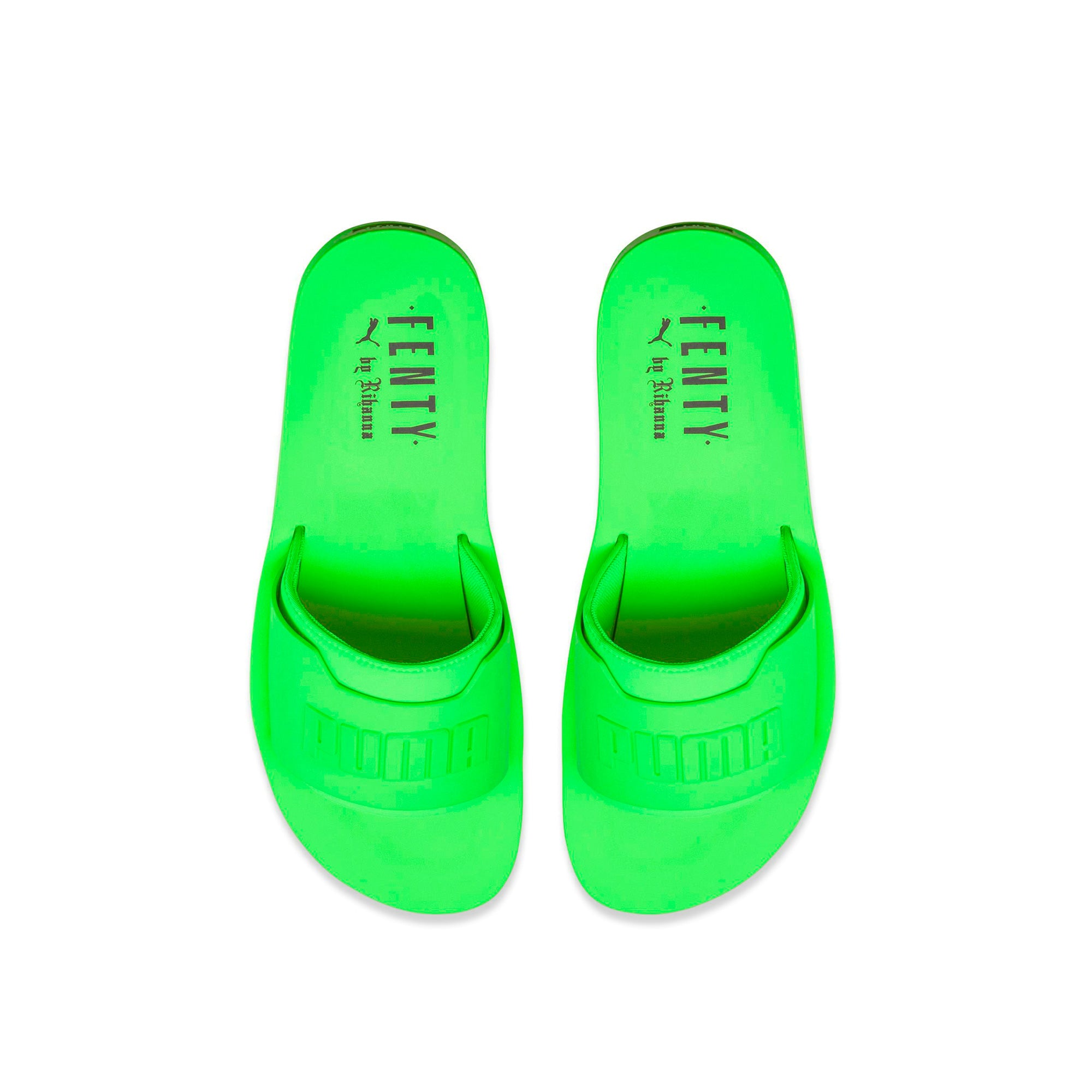 Lime green fenty slides Clearance
