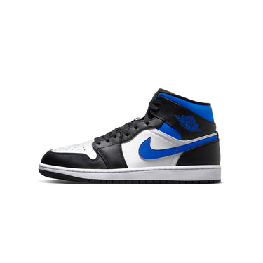 Air Jordan Mens 1 Mid Shoes White/Racer Blue/Black