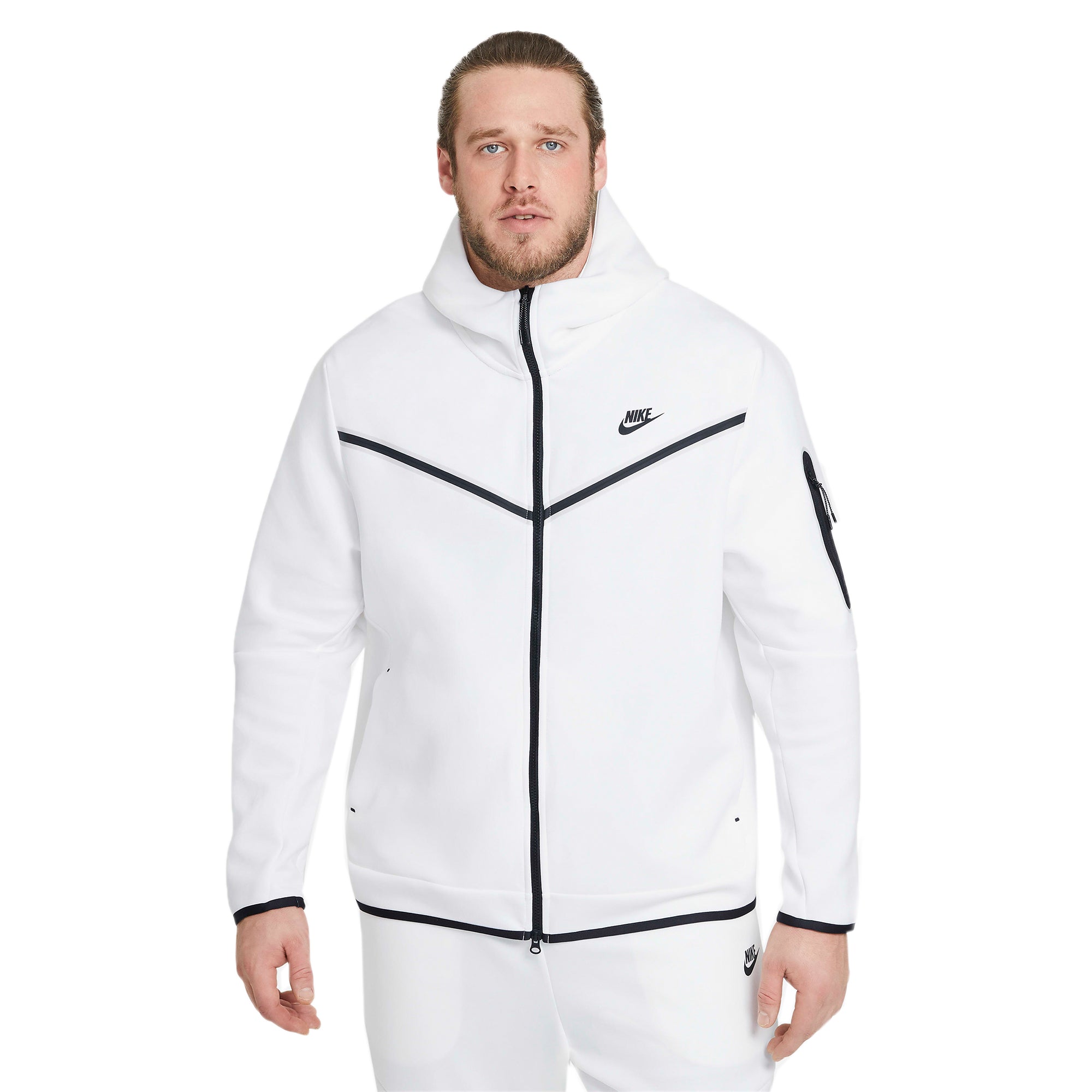 Nike Mens Sportswear Tech Fleece Full-Zip White Hoodie – Extra Butter