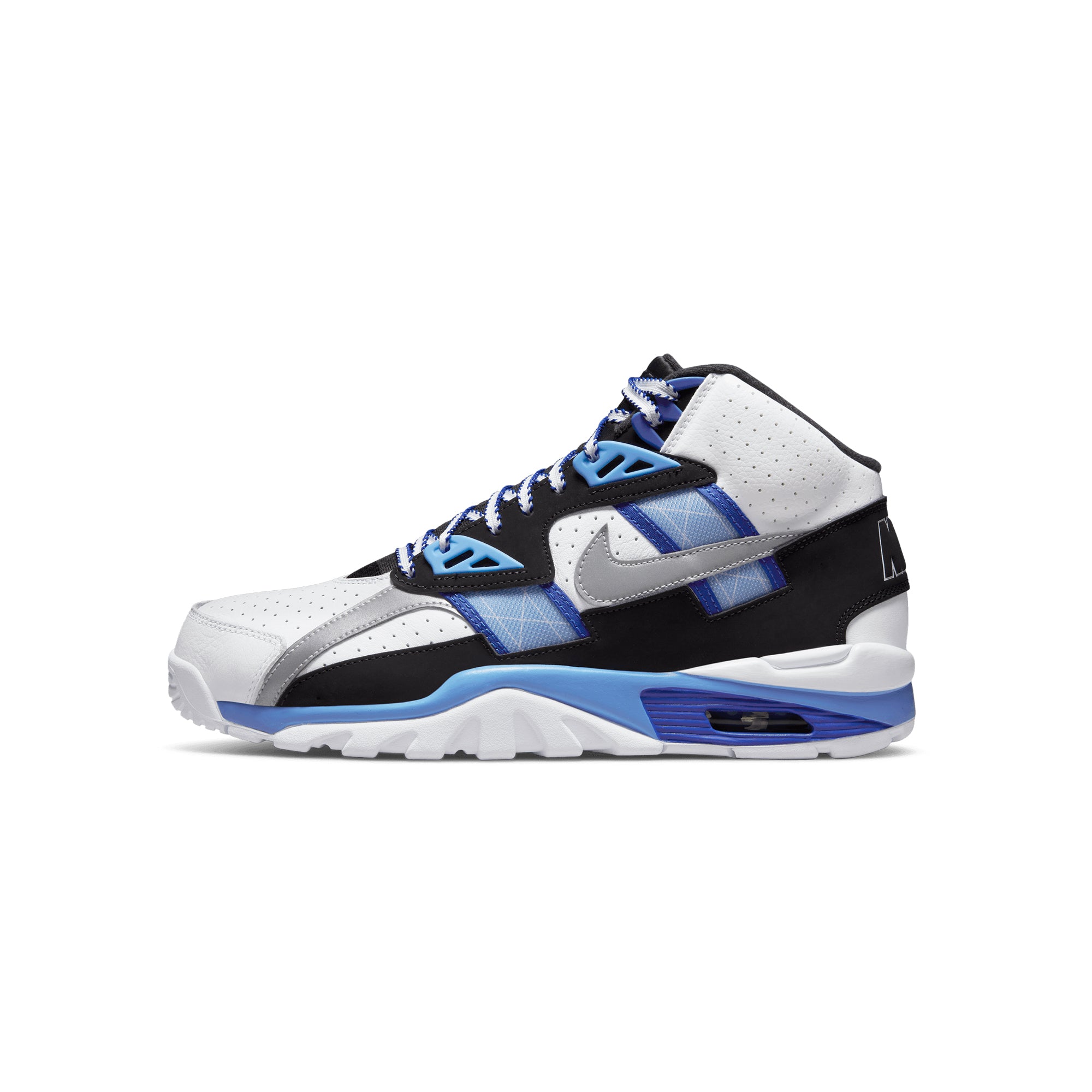 Nike Mens Air Trainer SC High Shoes White/Metallic Silver – Extra