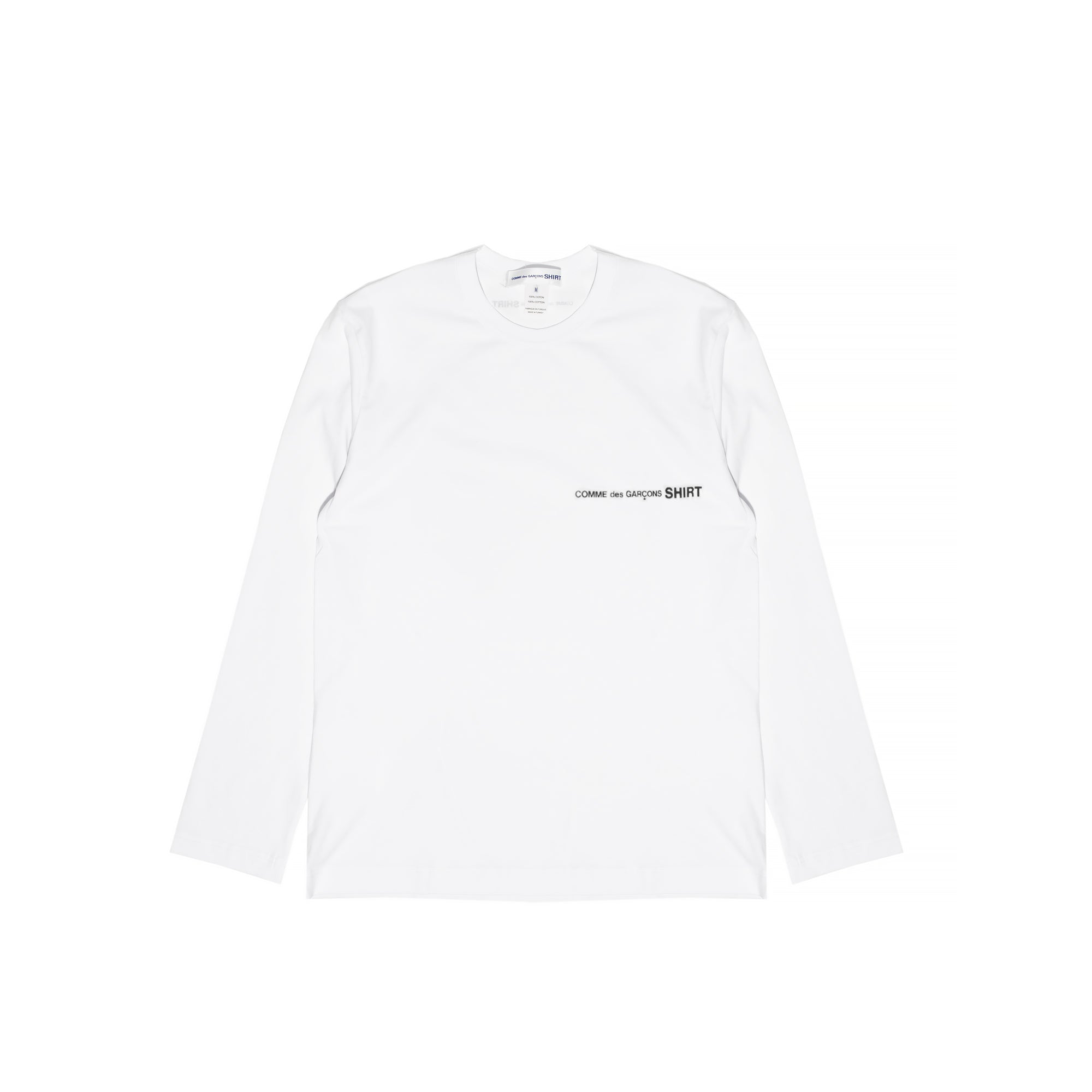 Comme Des Garcons Shirt Mens Logo LS Tee White – Extra Butter