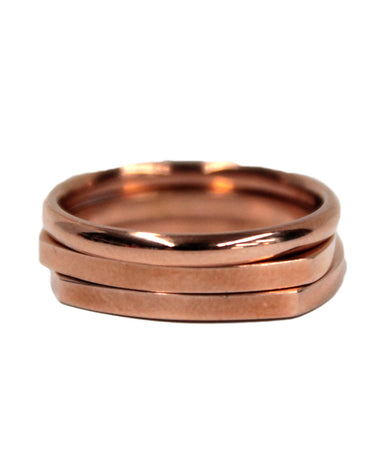 Vitaly: Shapes Stackable Rings (Rose Gold - Stainless Steel)