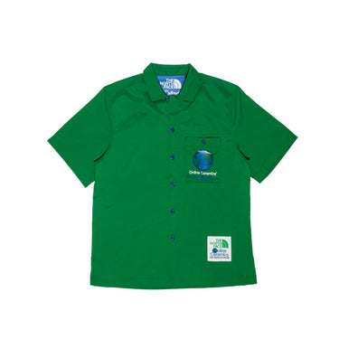 The North Face X Online Ceramics Mens Button Front SS Shirt Arden Green