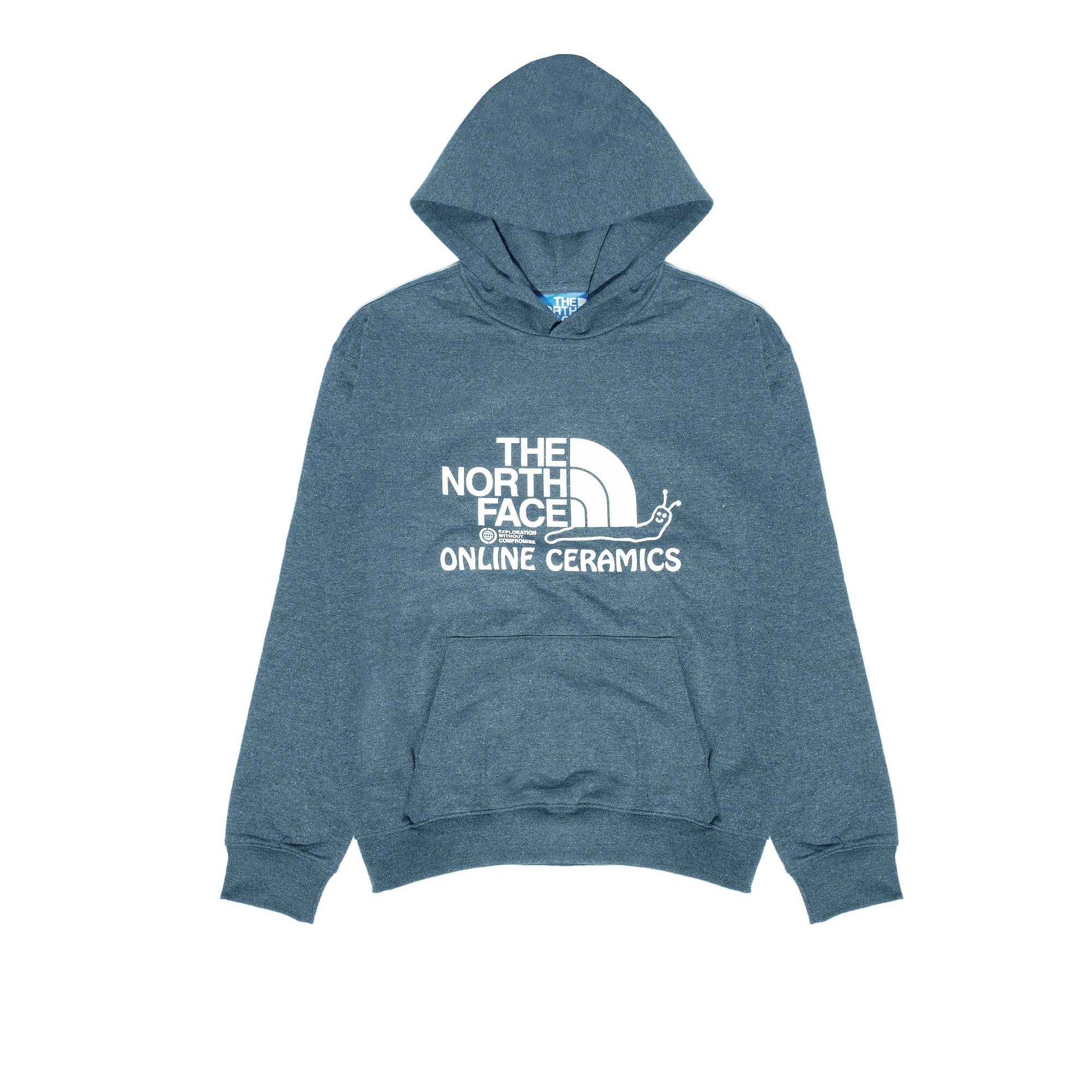 L ☆the north face online ceramics hoodie The North Face X Online Ceramics Mens Graphic Hoodie Blue Regrind
