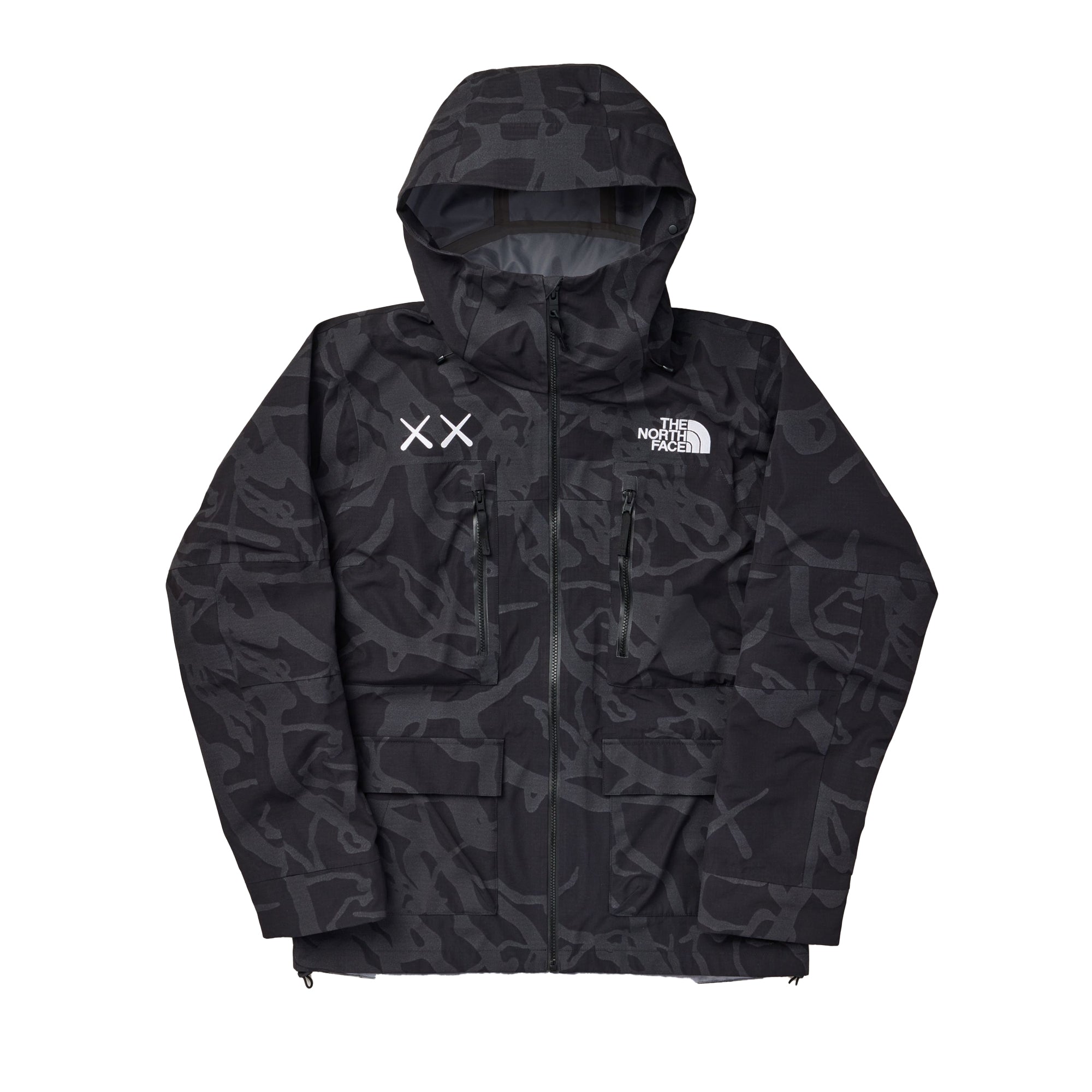 The North Face XX Kaws Mens Freeride Jacket 'Black Dragline Printe