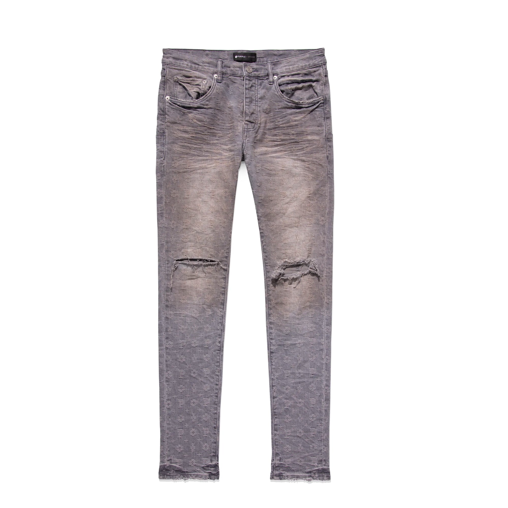 Purple Brand Mens Washed Grey Jacquard Jeans – Extra Butter