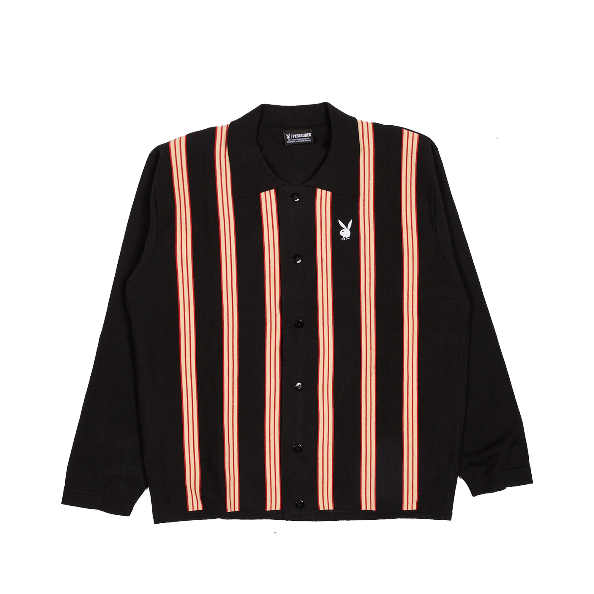 Pleasures x Playboy Mens Club Woven Cardigan Sweater 'Black