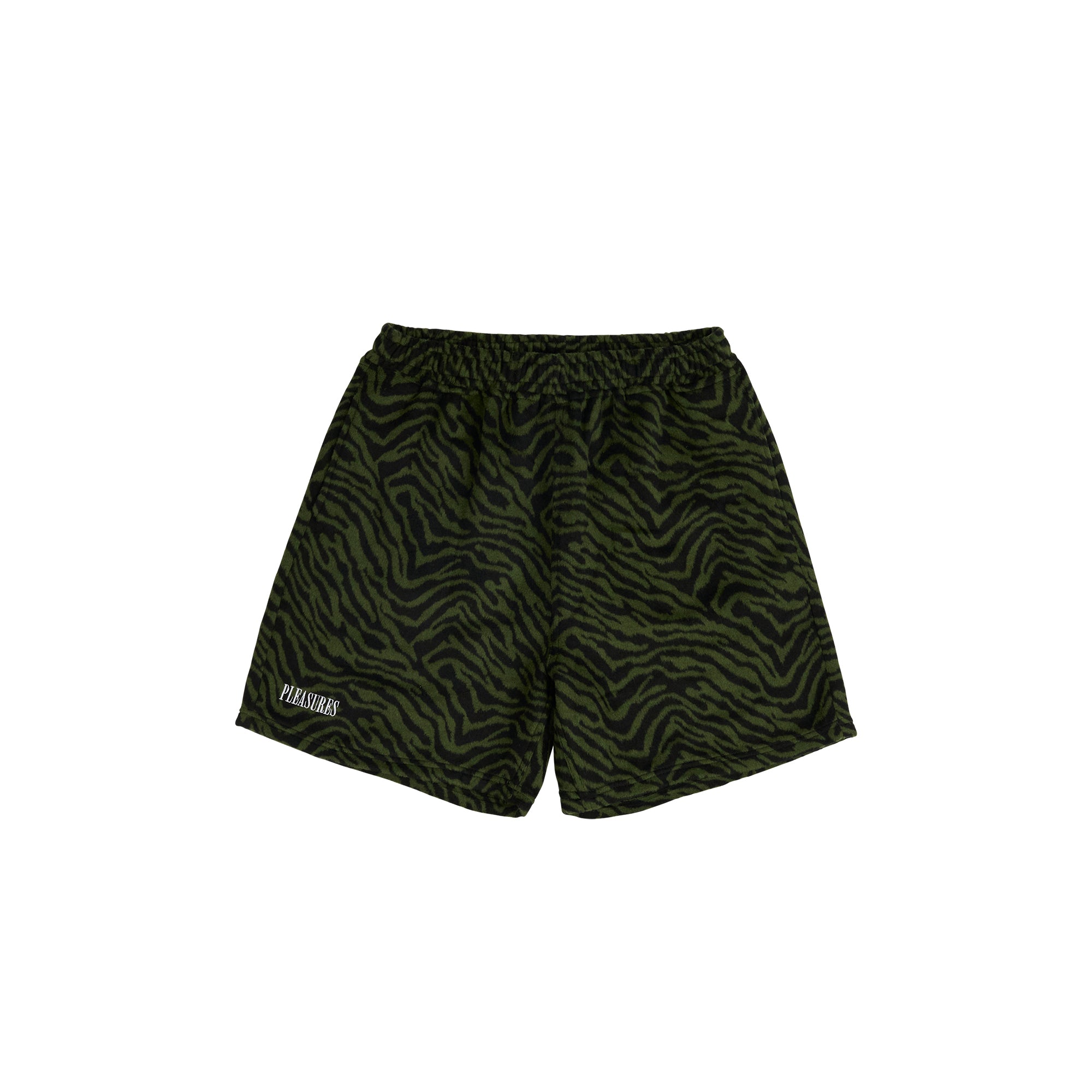 Pleasures Mens Breaker Fuzzy Stripe Shorts 'Green'