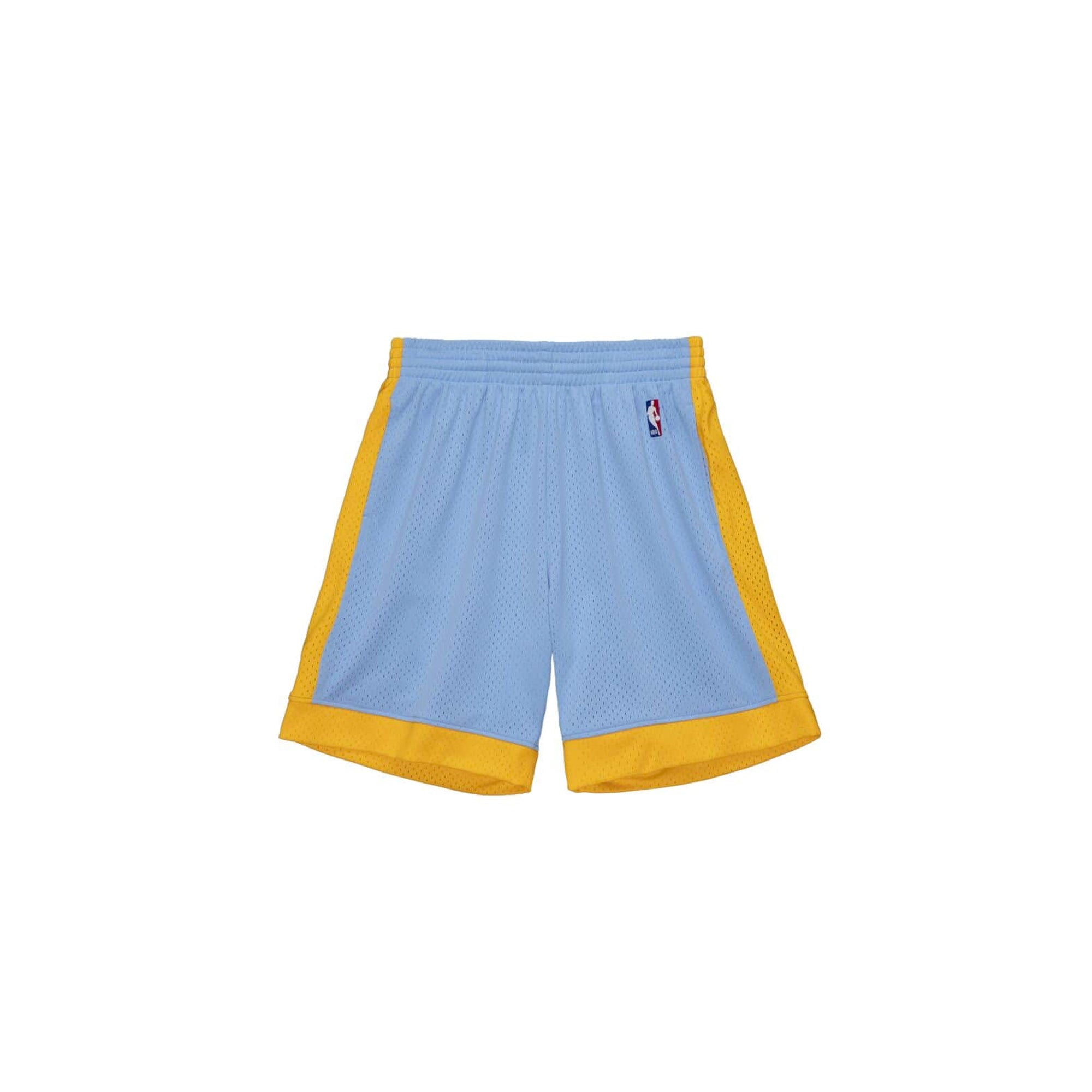 Mitchell & Ness NBA LA Lakers Striped Swingman shorts in blue/white