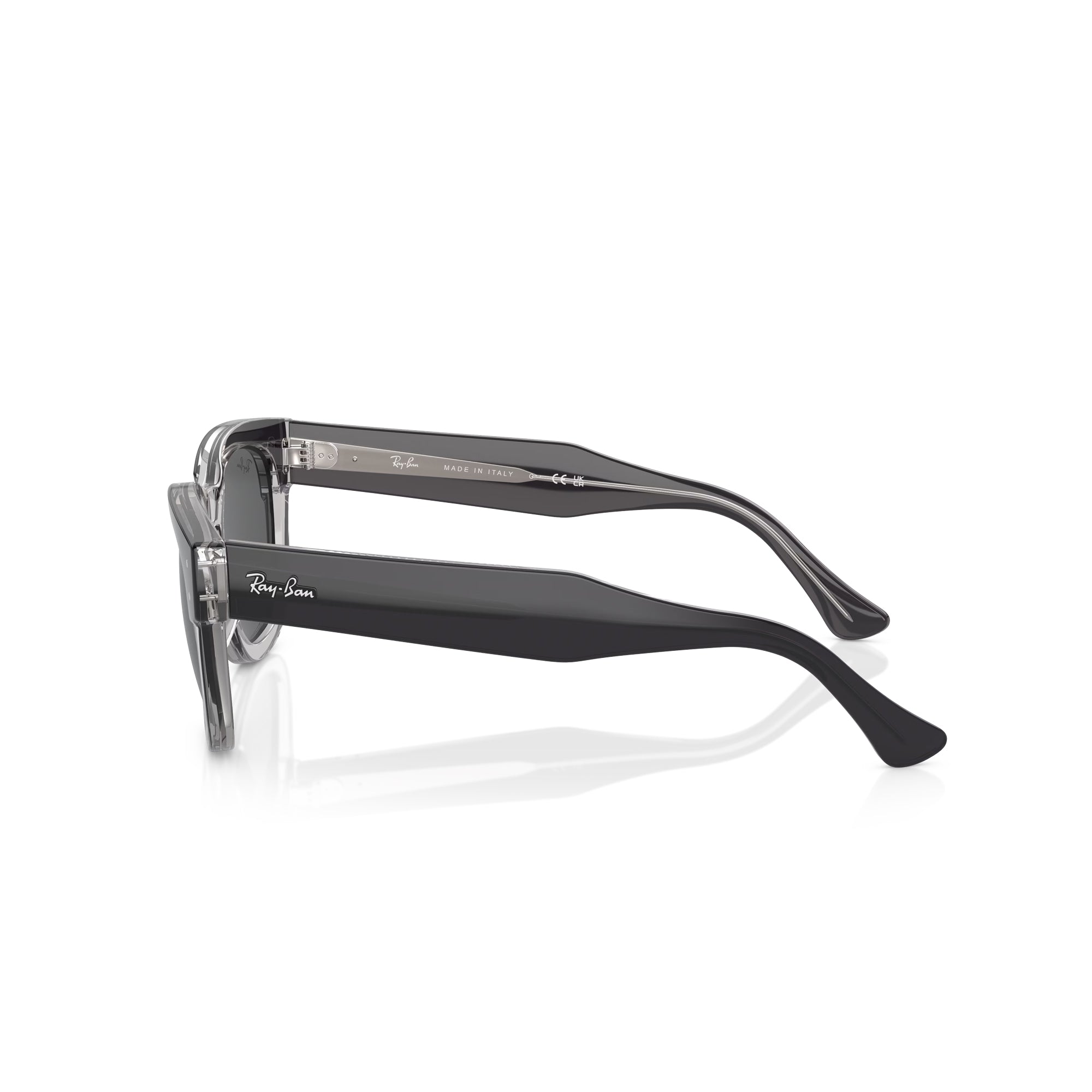 Ray-Ban Mega Hawkeye Dark Gray on Transparent W/ Dark Grey Sunglasses