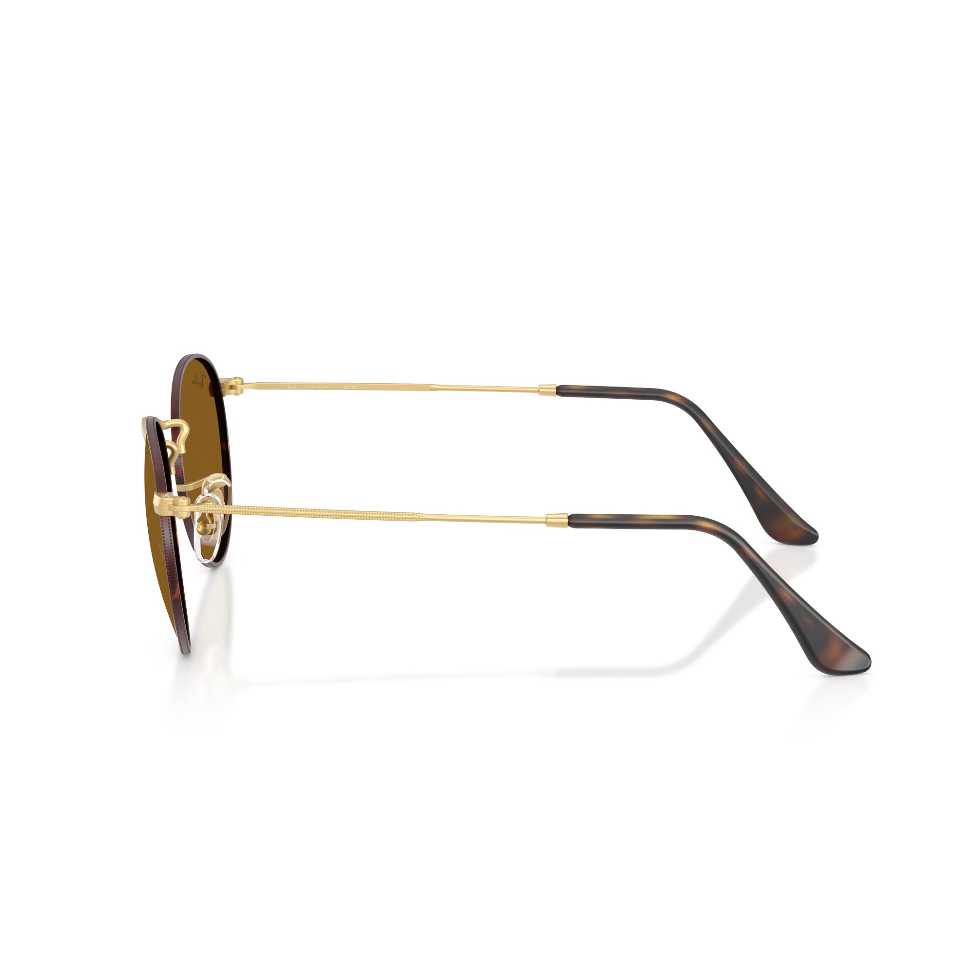 RAY-BAN Round Metal Matte Havana On Matte AR W/ Brown Sunglasses