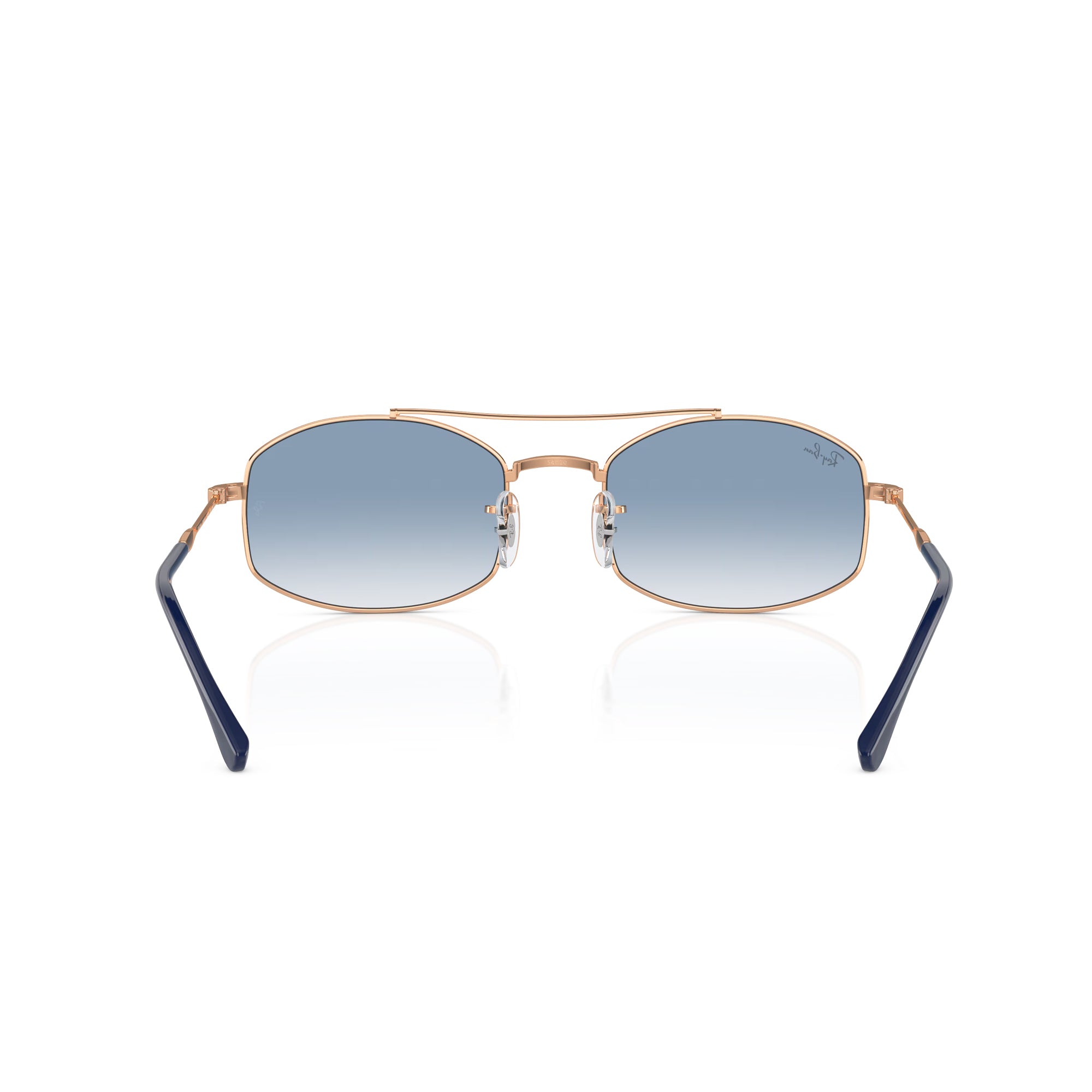 Ray-Ban Rose Gold W/ Clear Gradient Blue Sunglasses