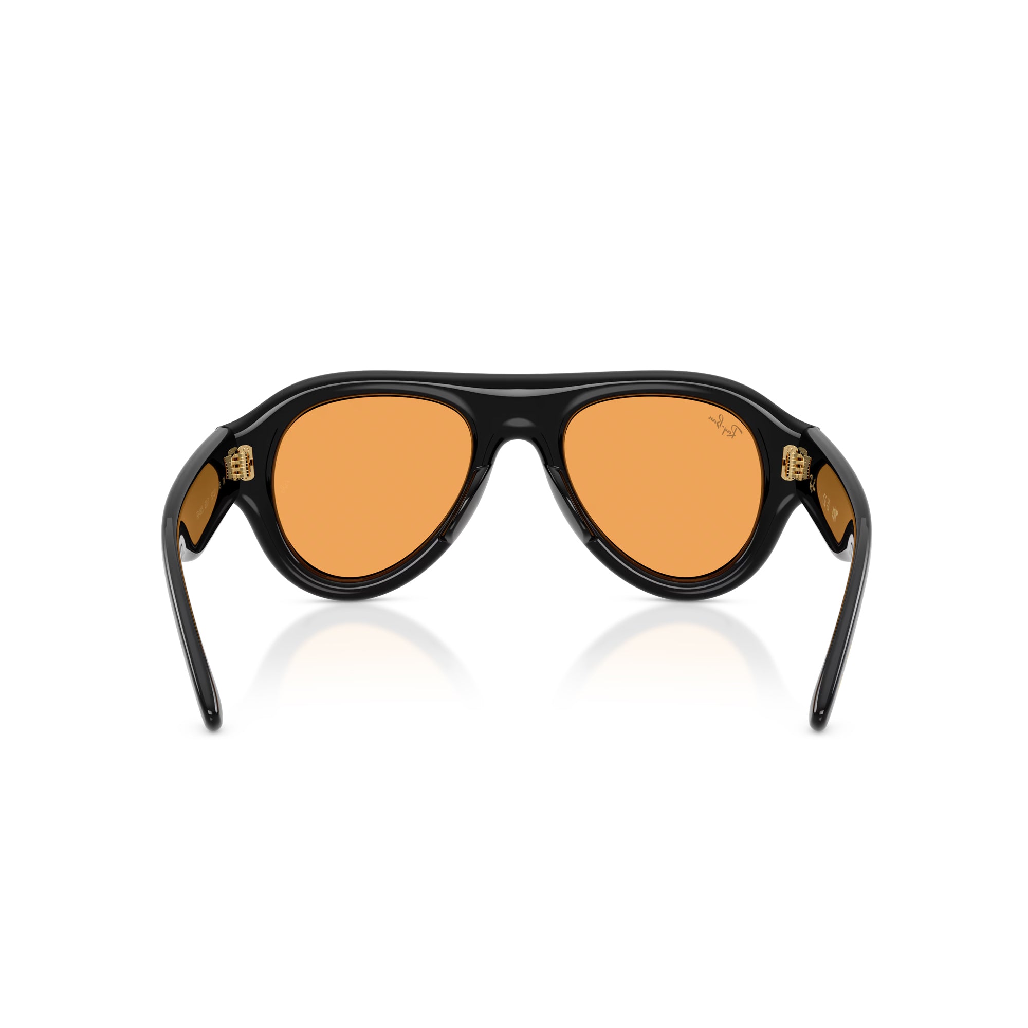 Ray-Ban x A$AP Rocky Aviator Puffer Black Frame W/ Orange Lens Sunglasses