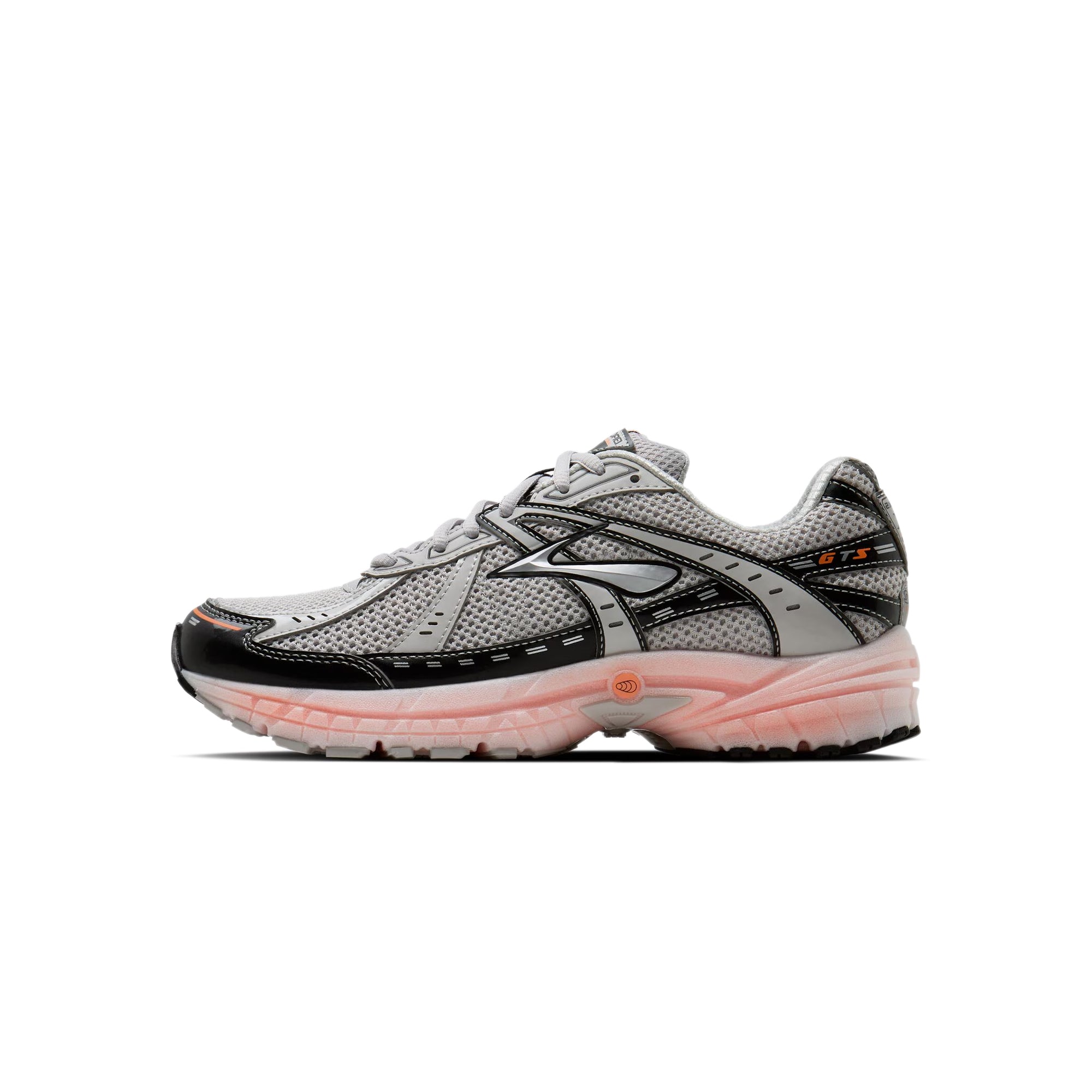 Grey Black pink Sneakers on a white background