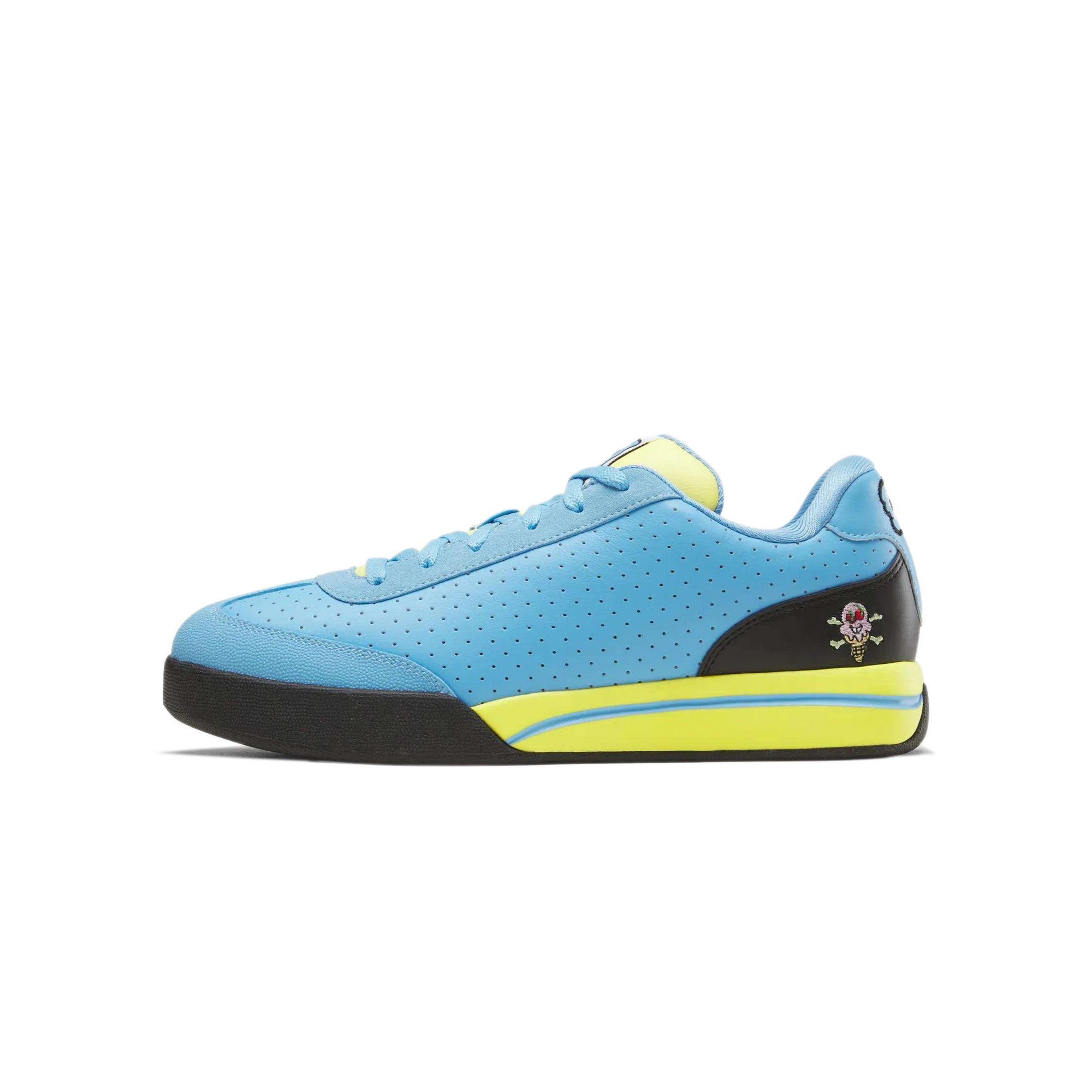 Blue/Black/Yellow Sneakers on a white background