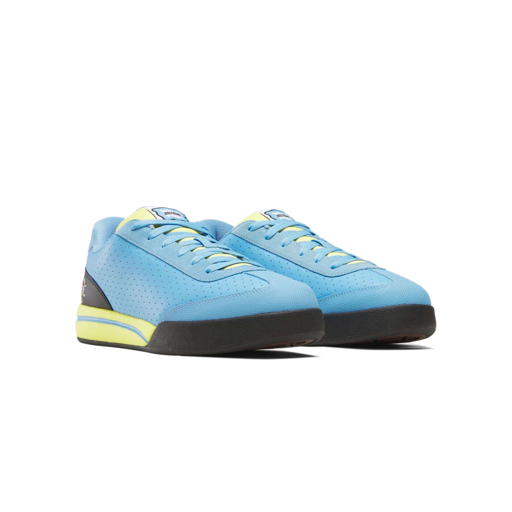 Blue/Black/Yellow Sneakers on a white background