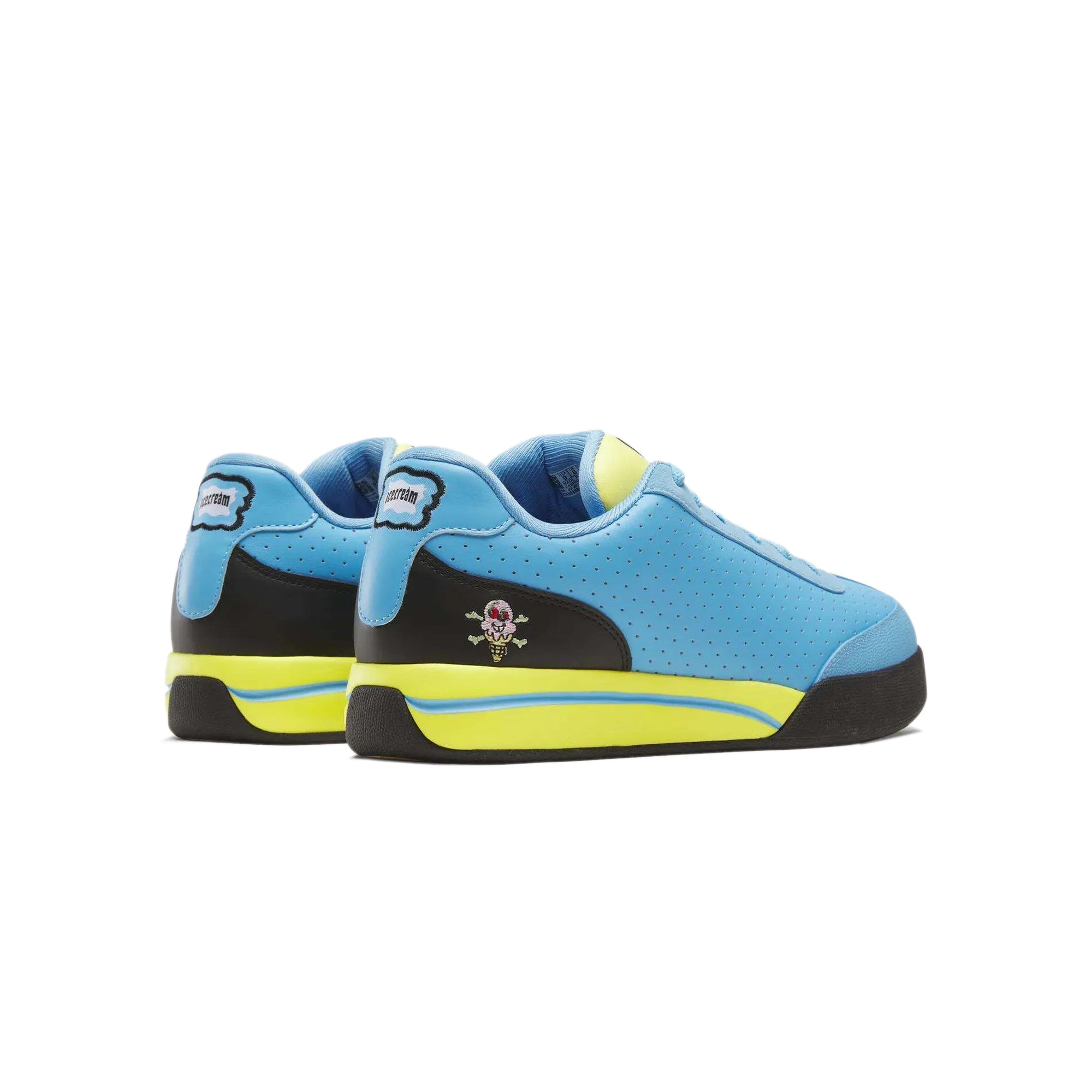 Blue/Black/Yellow Sneakers on a white background