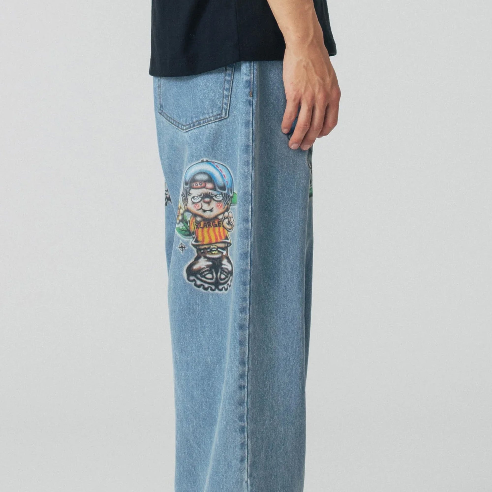 X-Large Mens Painting Denim Pants