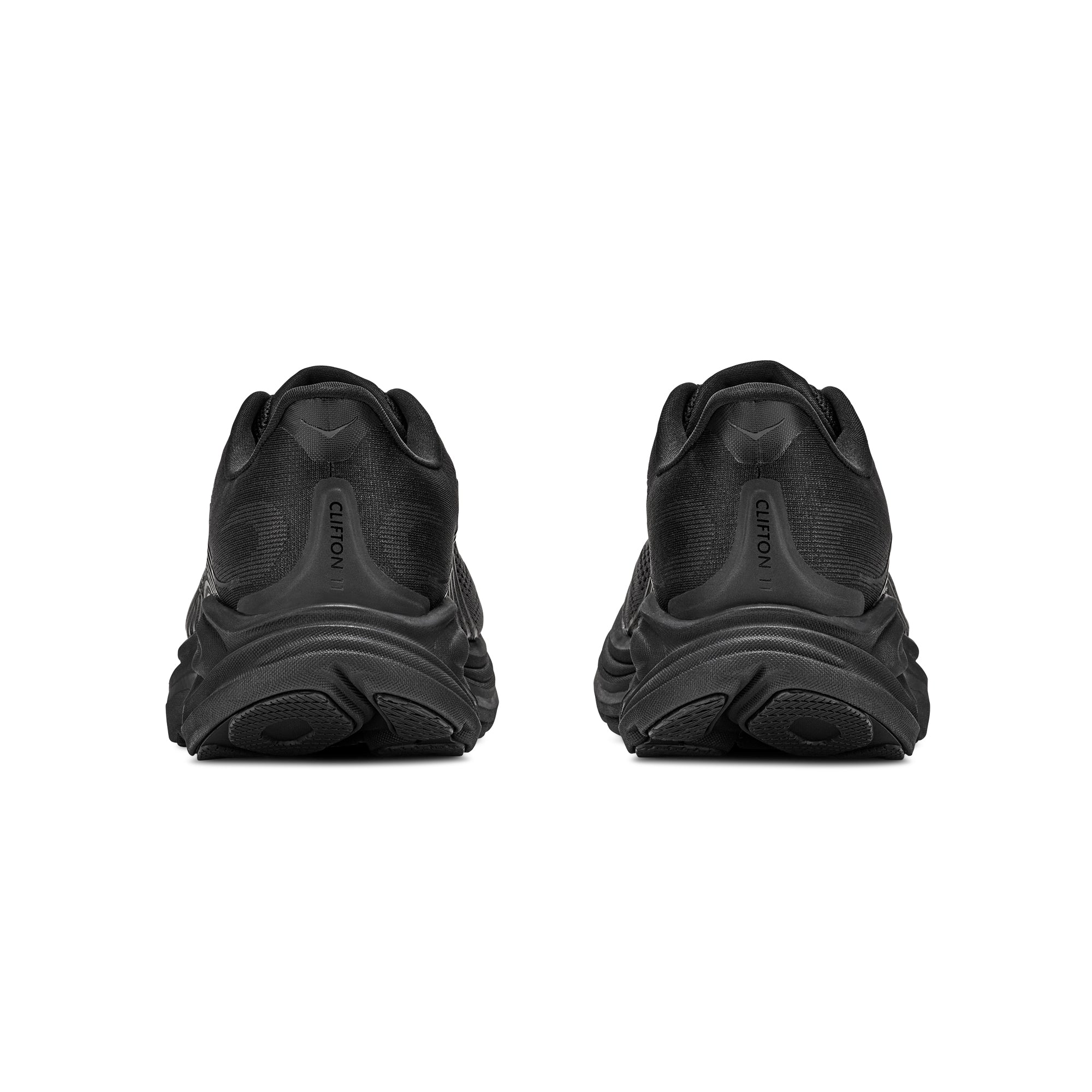 black sneakers on a white background
