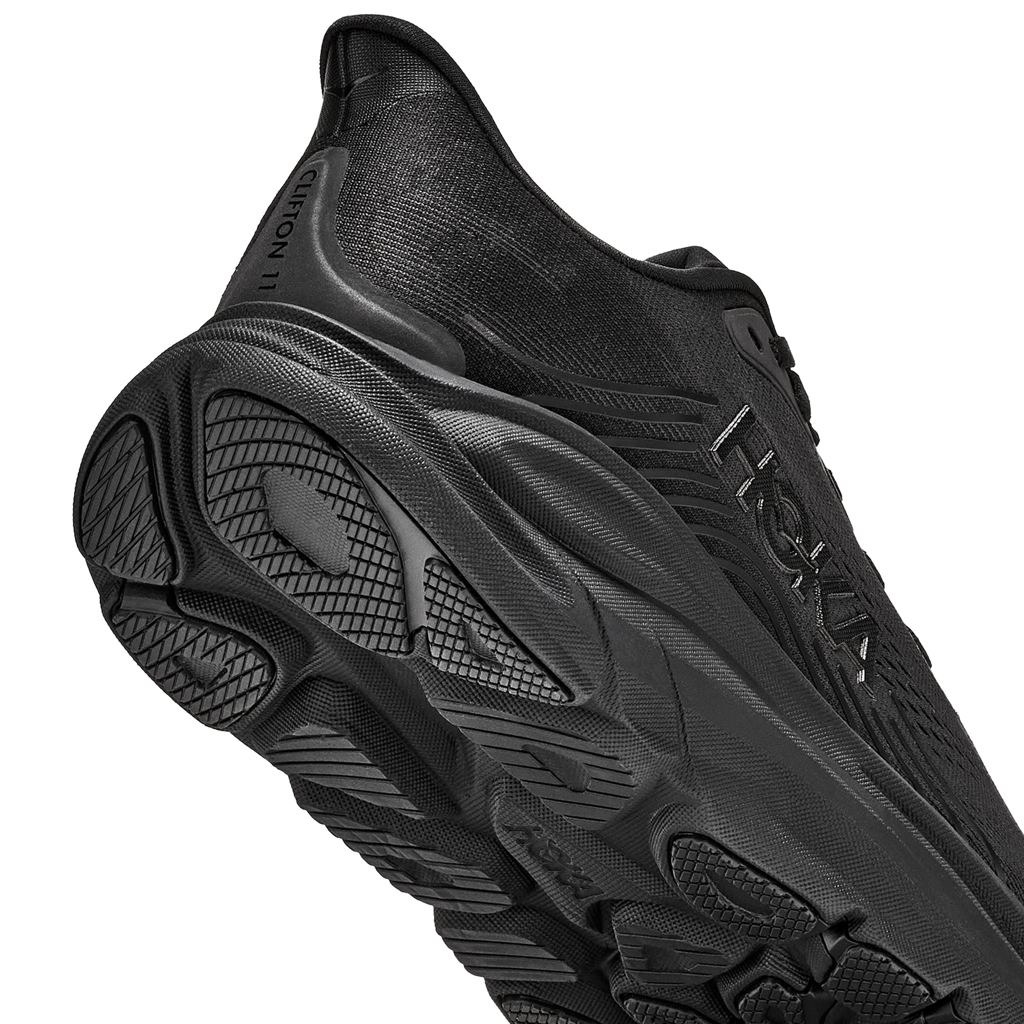 black sneakers on a white background