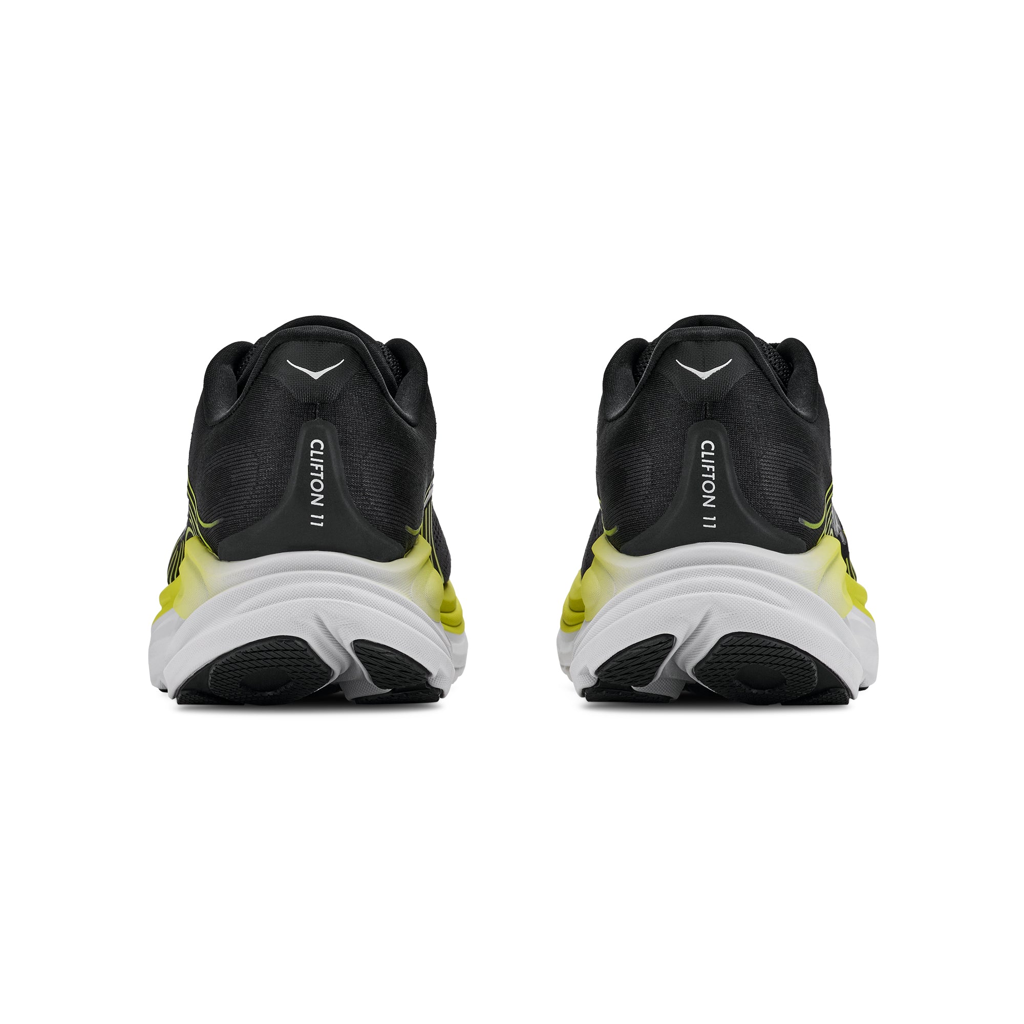 Black yellow grey sneakers on a white background