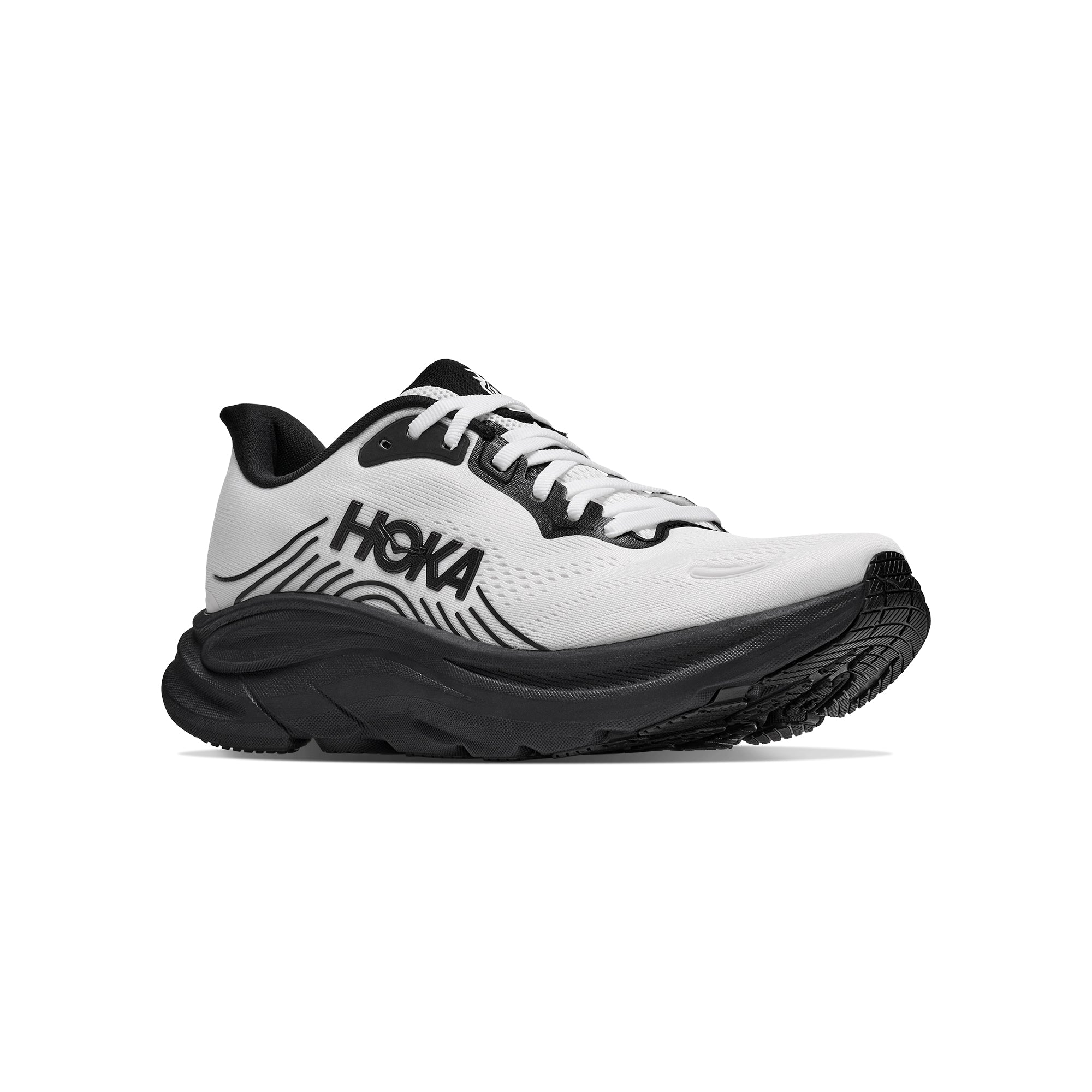 white and black sneakers on a white background