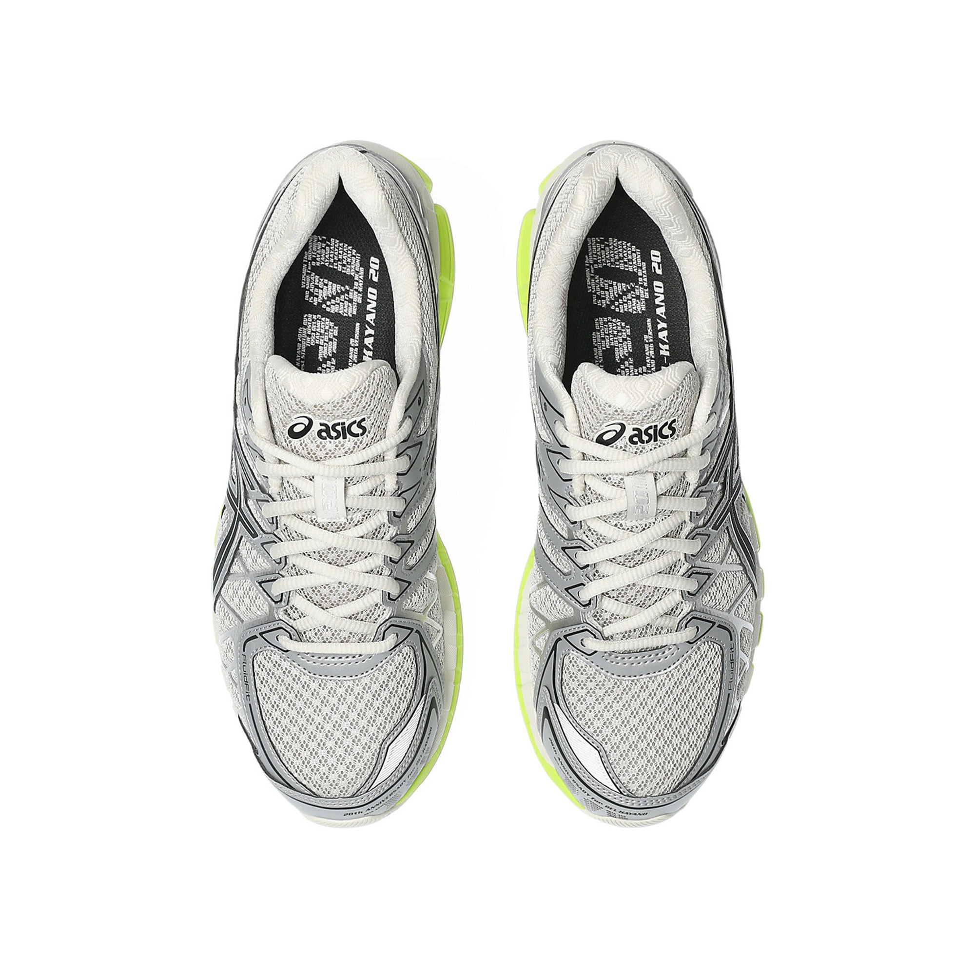 Smoke Grey and neon green Sneakers on a white background