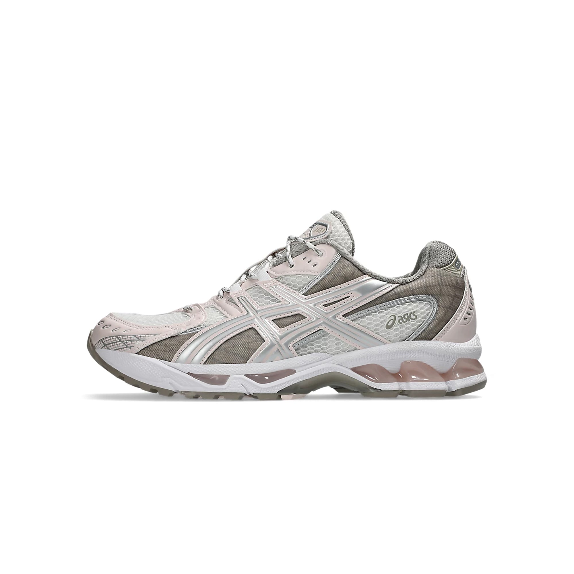Cream and light Pink Sneakers on a hite background