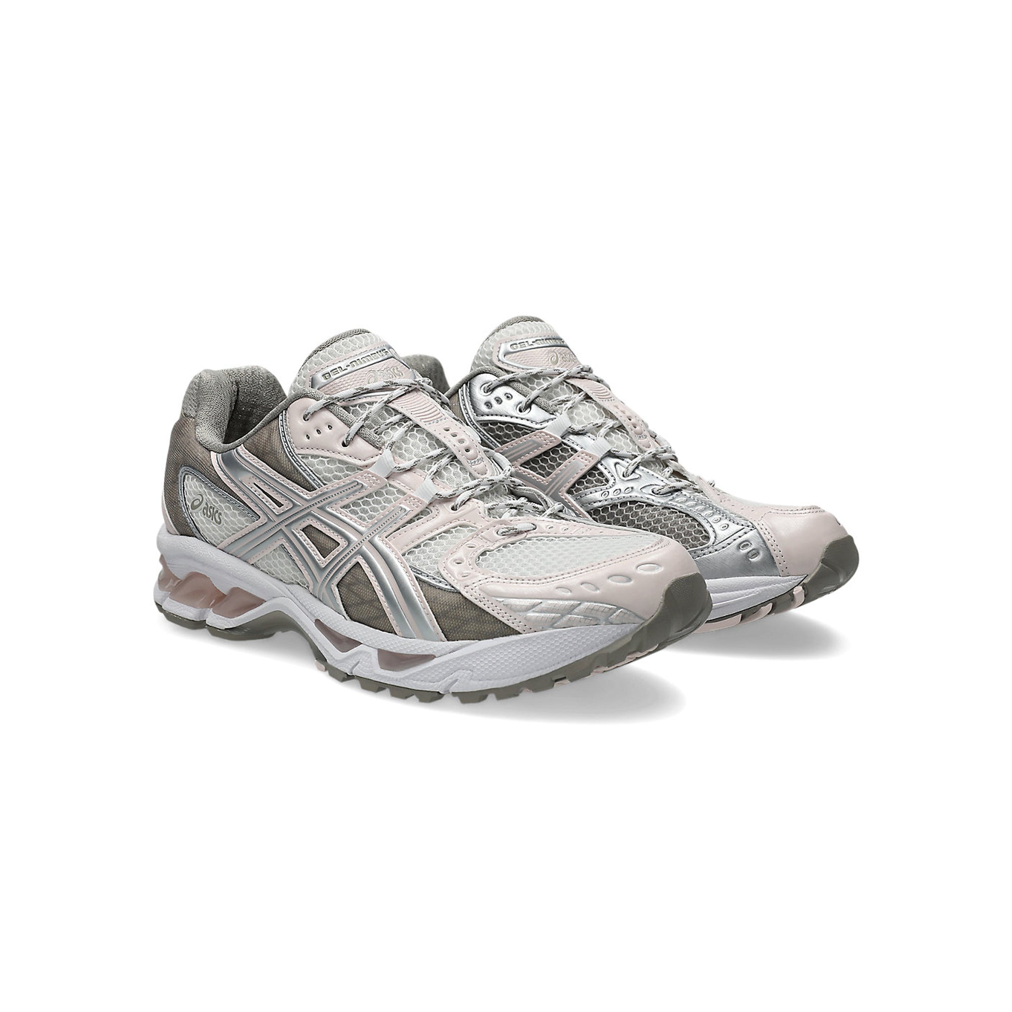 Cream and light Pink Sneakers on a hite background