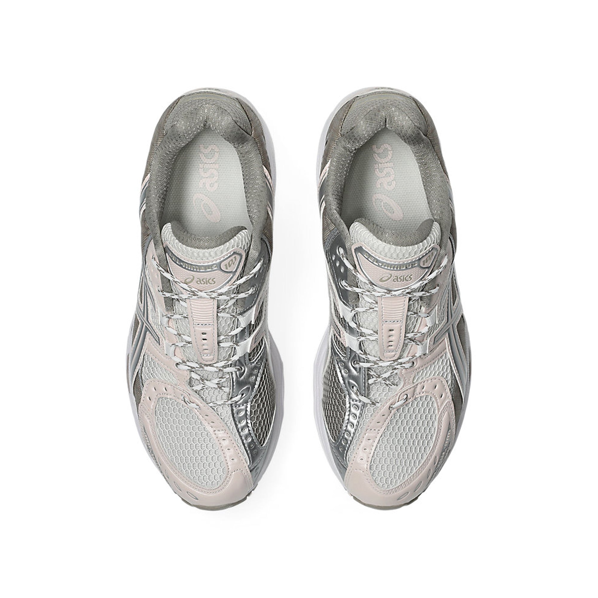 Cream and light Pink Sneakers on a hite background