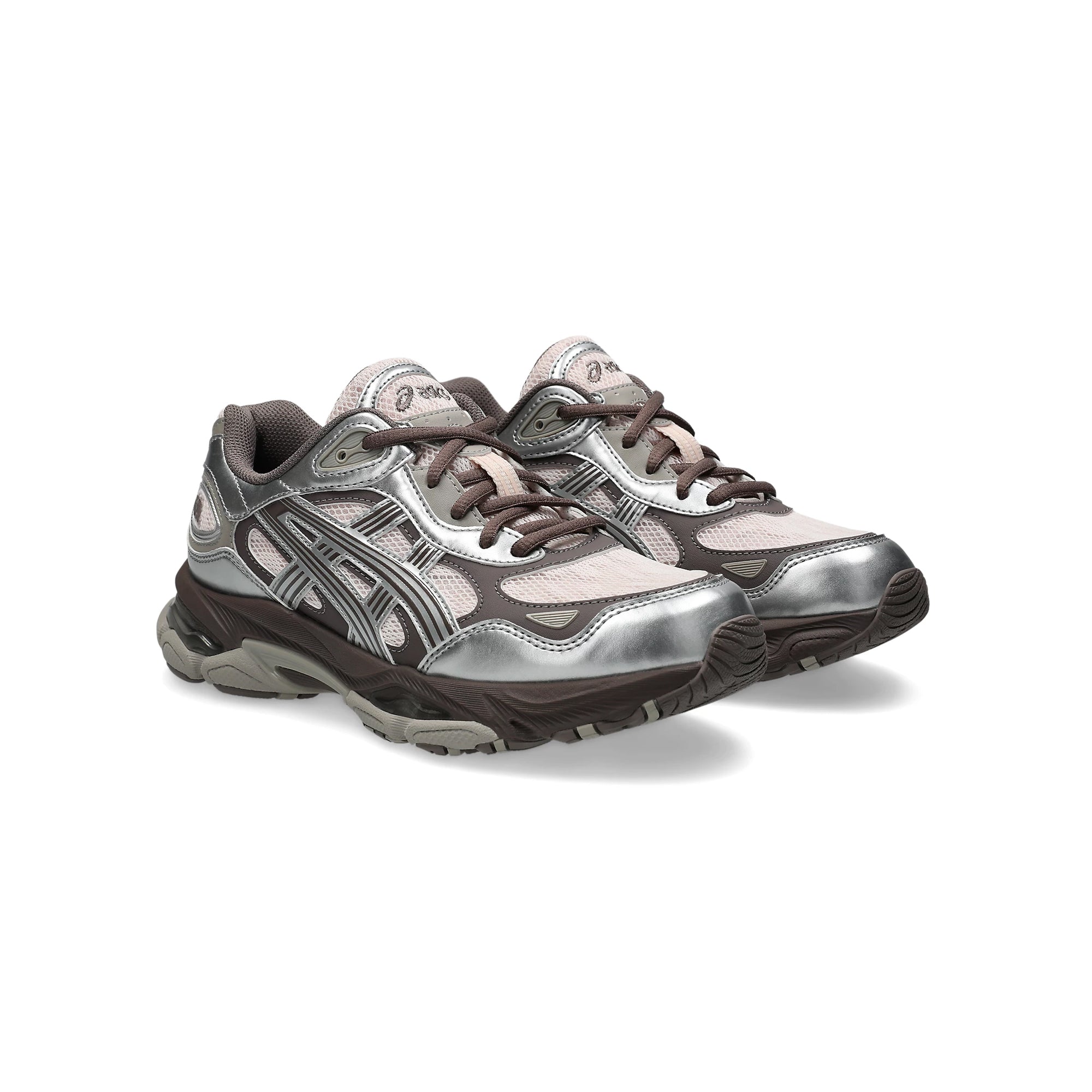 Pink Cloud/Pure Silver Sneakers on a white background