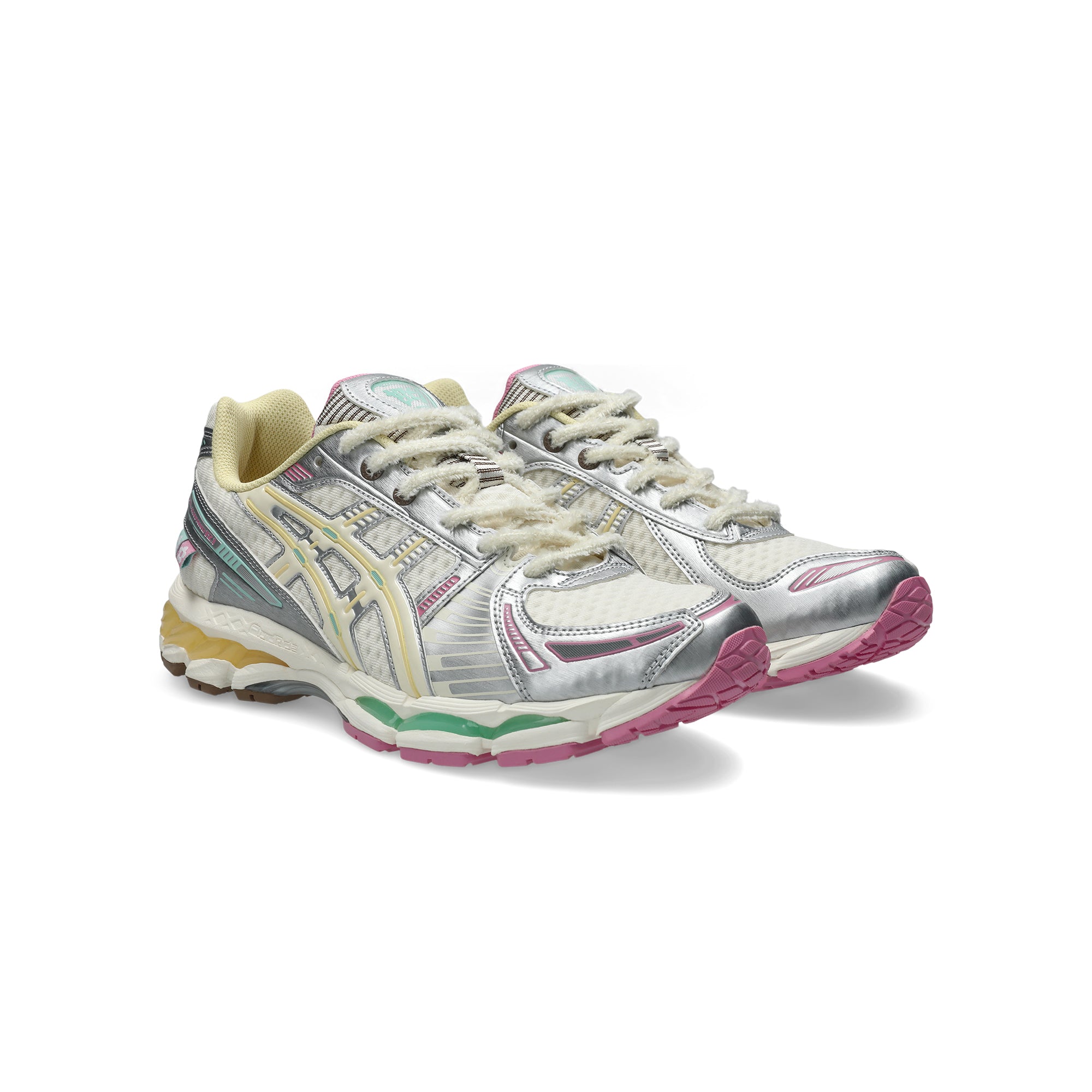 Antique White silver multi color Sneakers on a white background