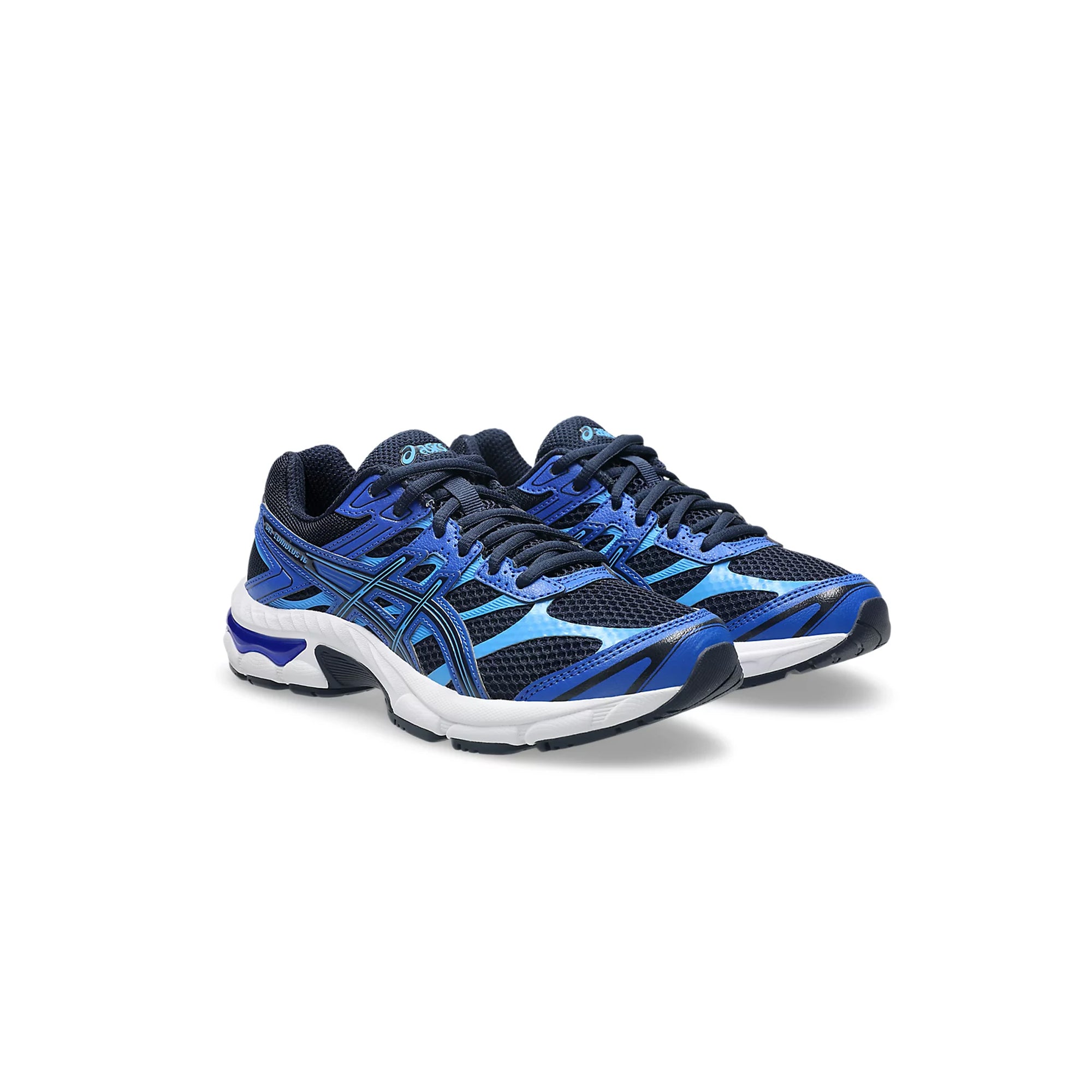 Blue white sneakers on a white background