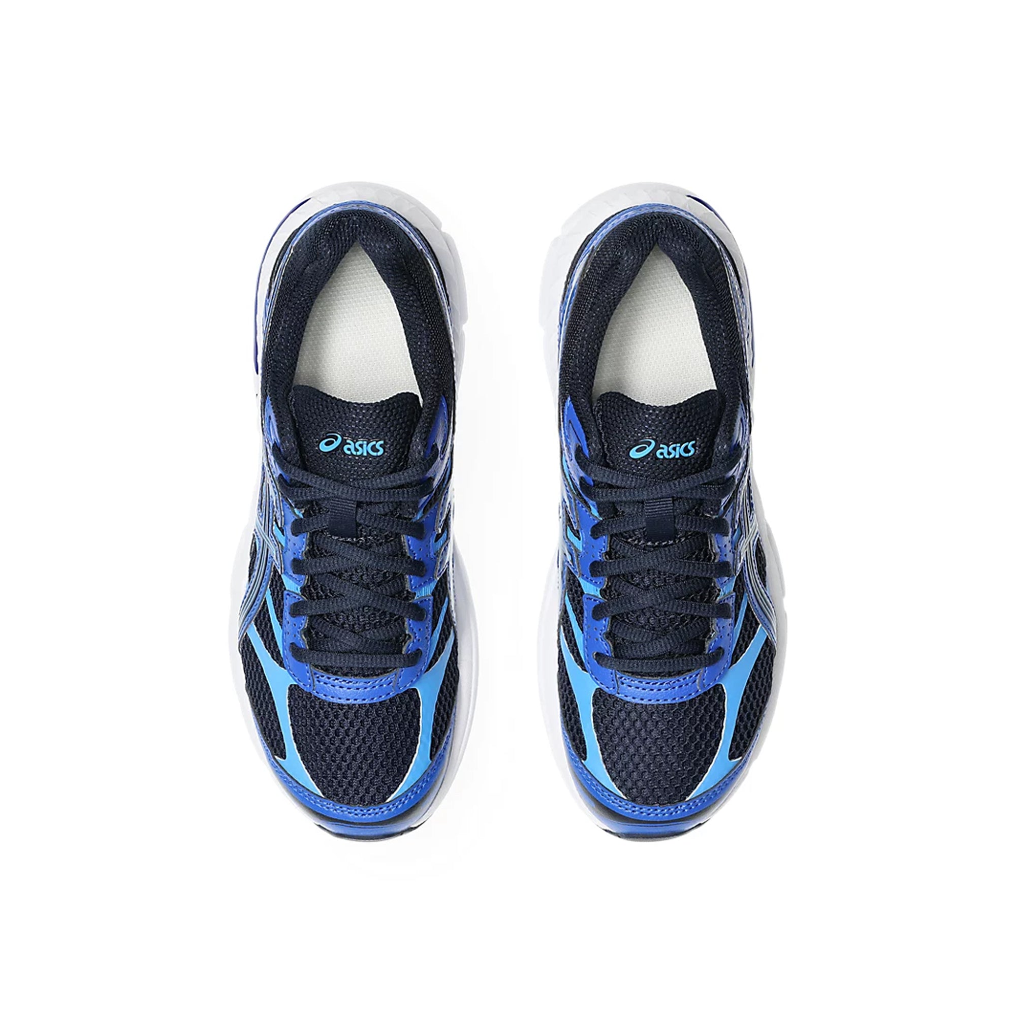 Blue white sneakers on a white background